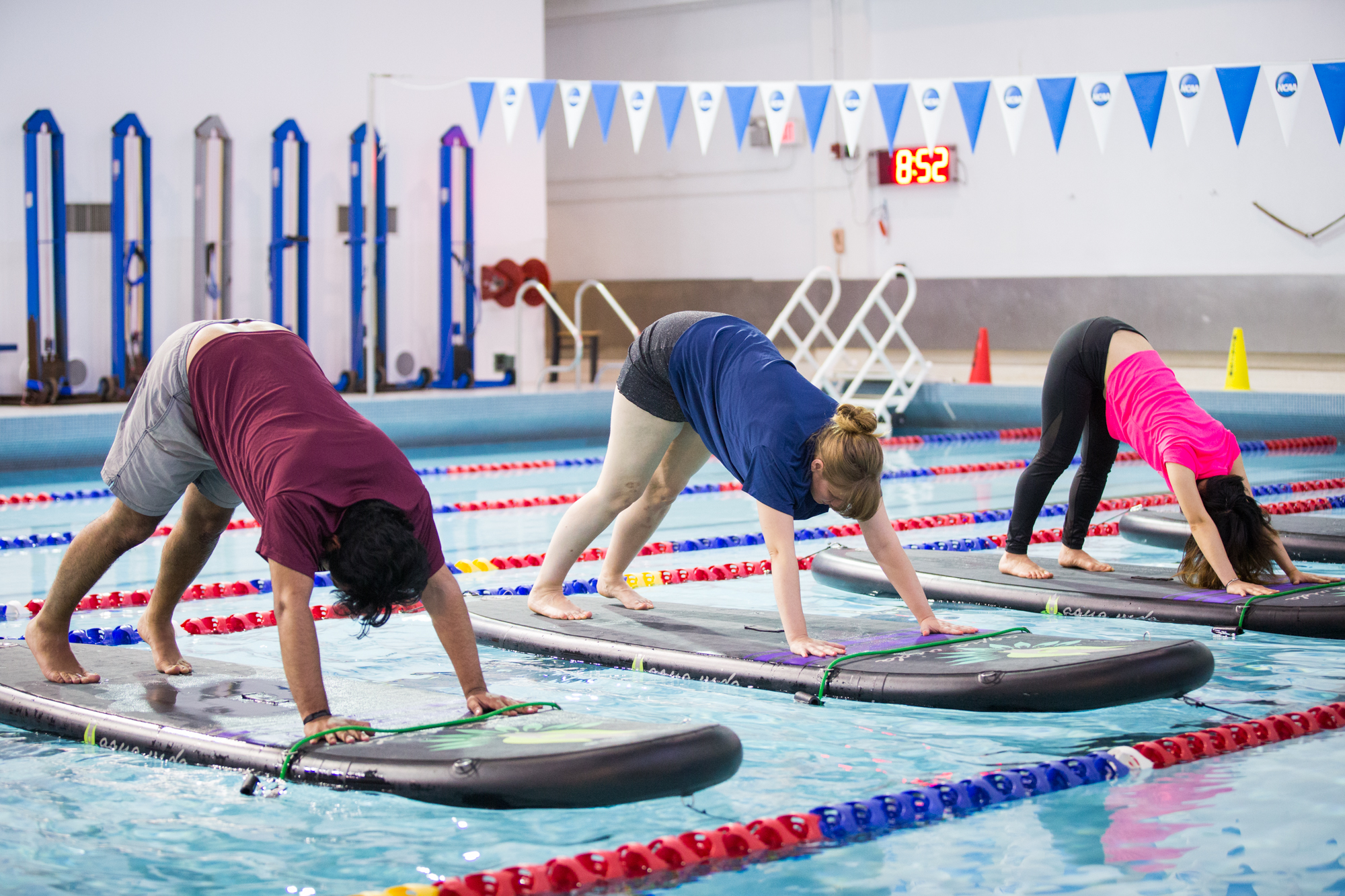 Penn Campus Recreation offered a free floating yoga class as part of its Spring into Wellness Week.