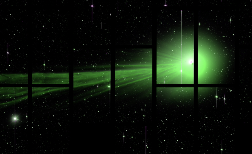 Composite image showing Comet Lovejoy