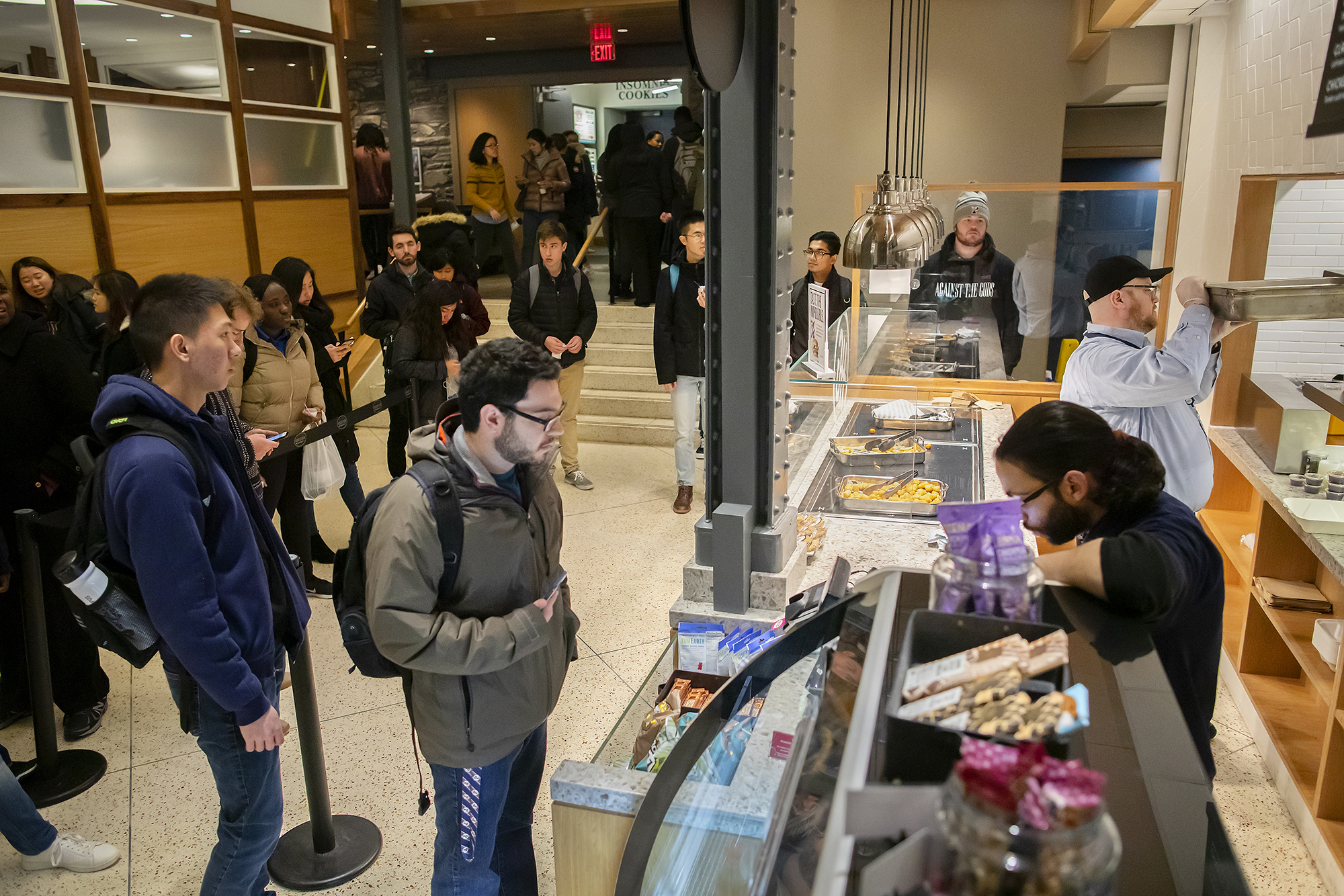 students ordering lunch in houston hall