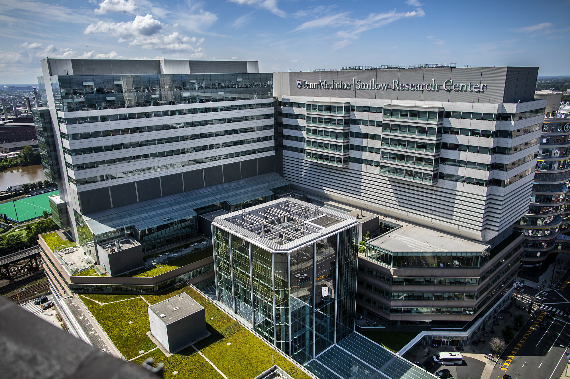 Aerial view of the Perelman Center for Advanced Medicine