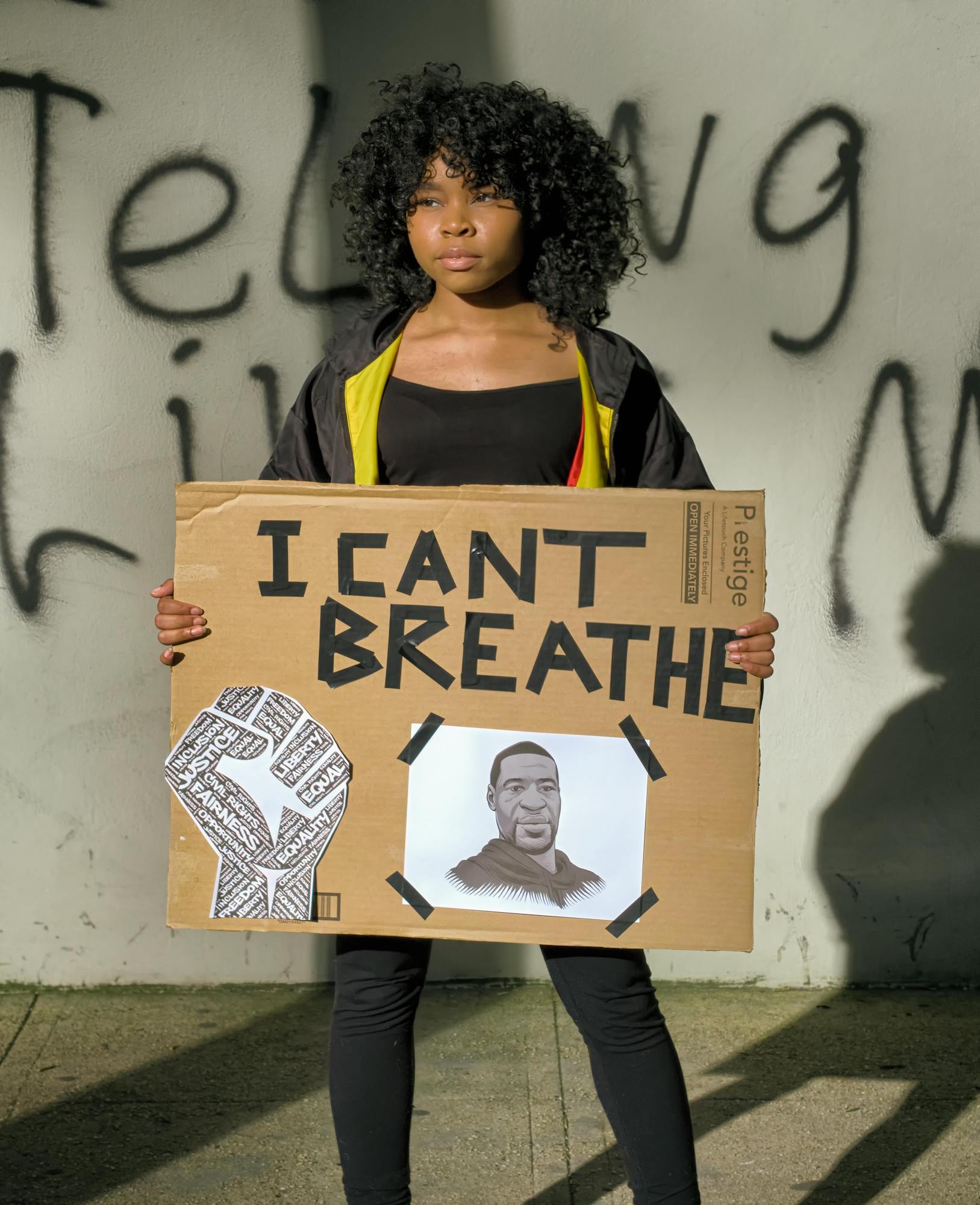 african american with i can't breathe poster
