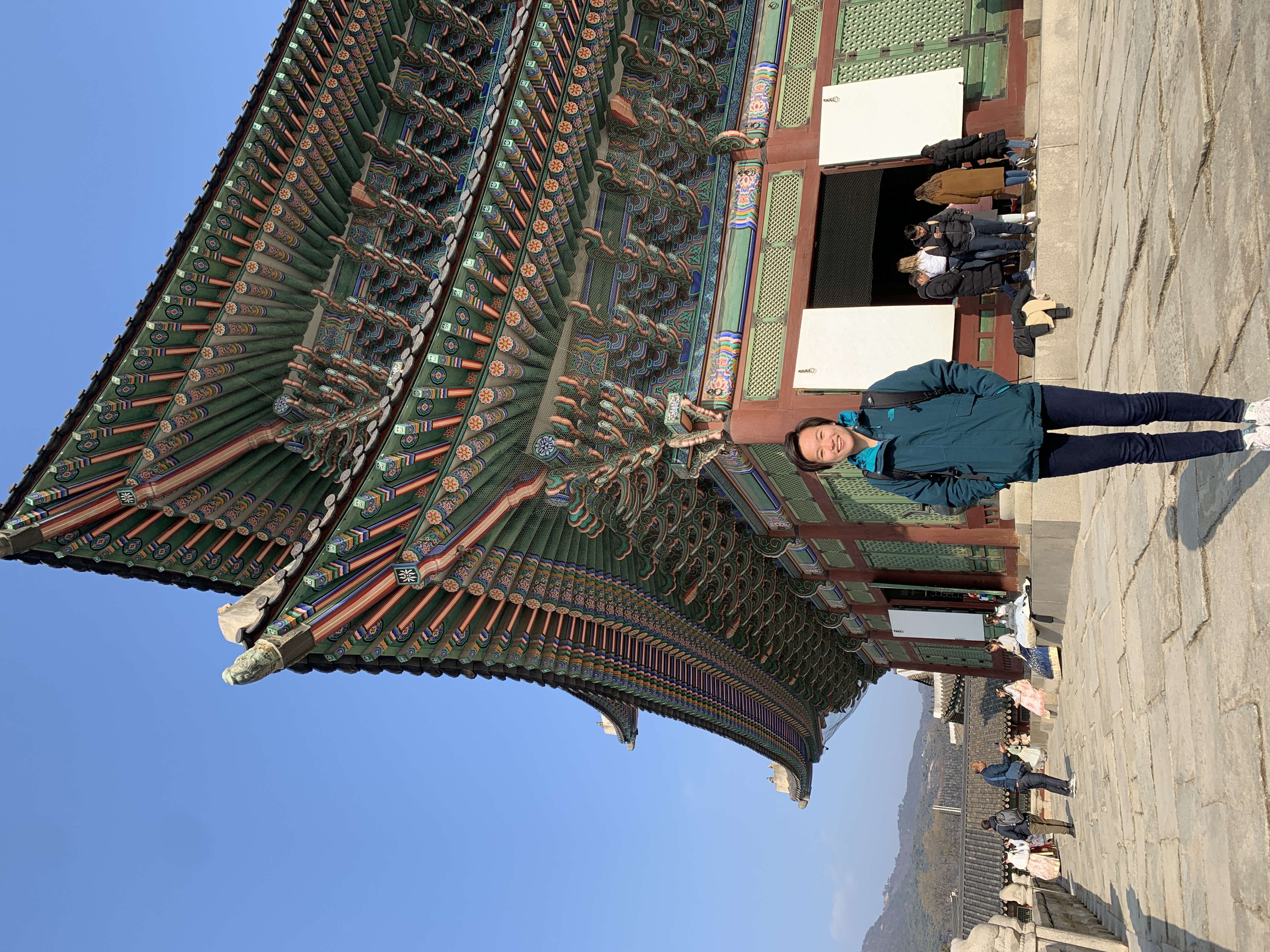 Jackie Shi visiting Gyeongbokgung Palace in Seoul, South Korea.