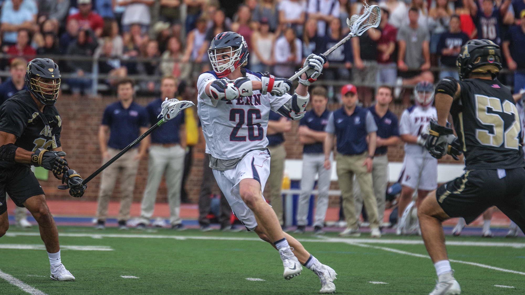 Sam Handley prepares to shoot the ball into the net during a game.