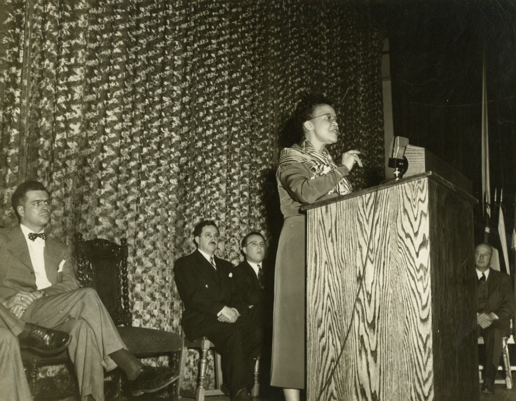 Sadie Alexander at podium with microphone