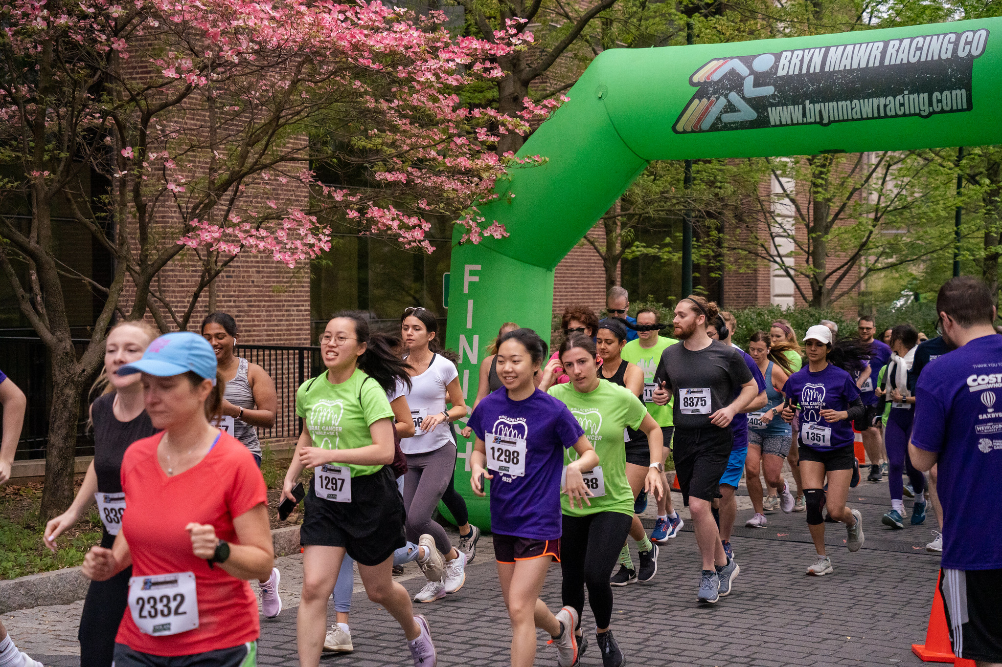 People participating in an organized 5k race