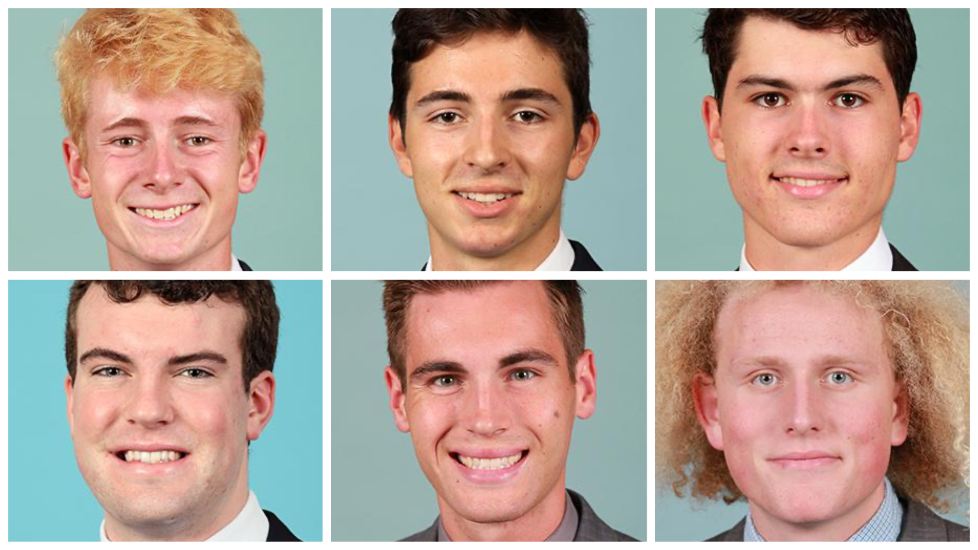 six headshots of Penn crew athlete winners