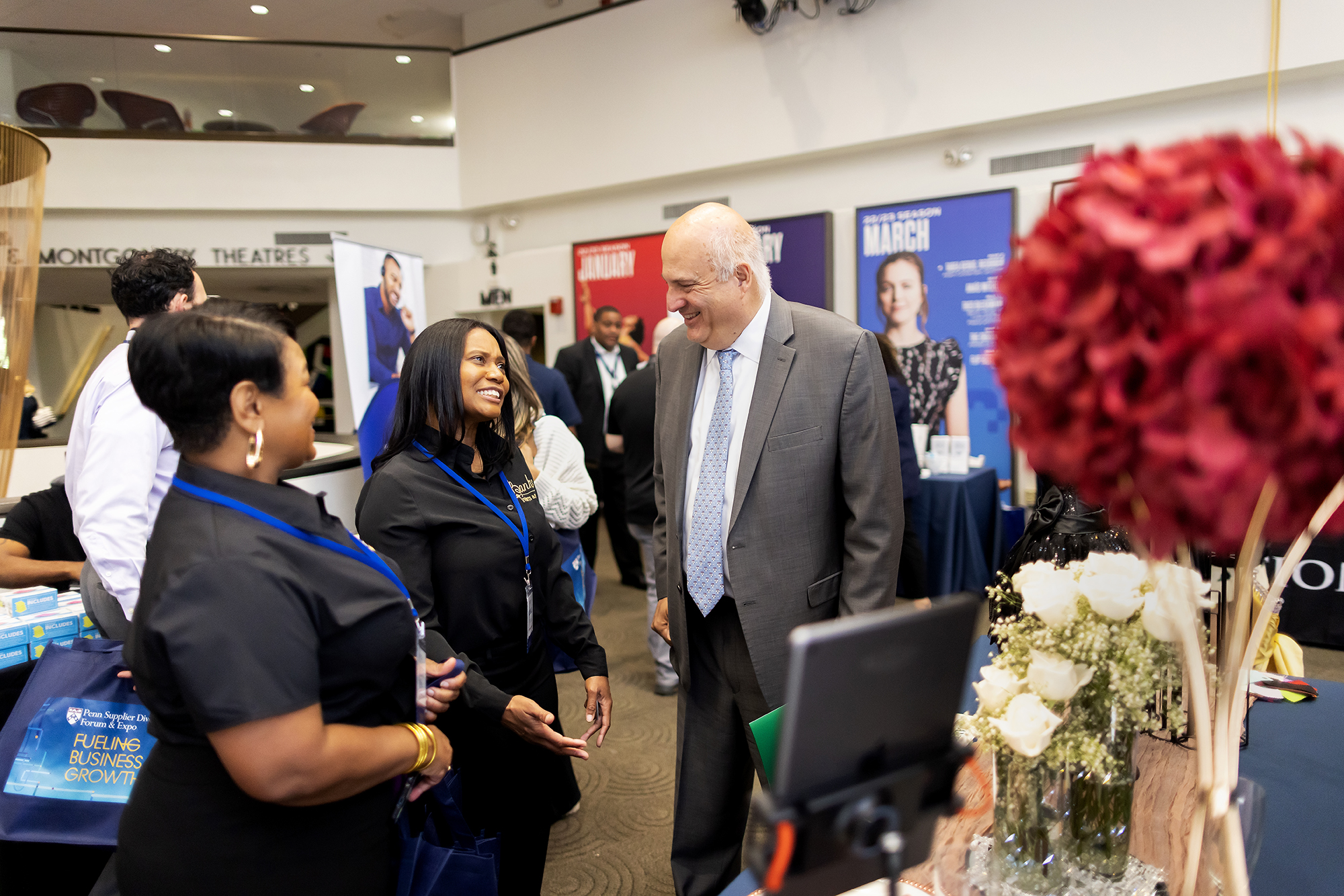 Craig Carnaroli talks with two vendors at the Diversity Supplier Expo.