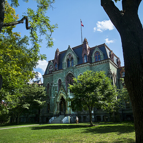 College Hall in daylight in summer.