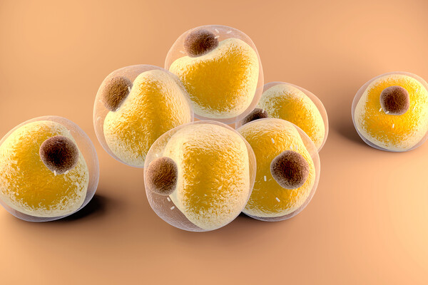 Microscopic adipocytes fat cells. 