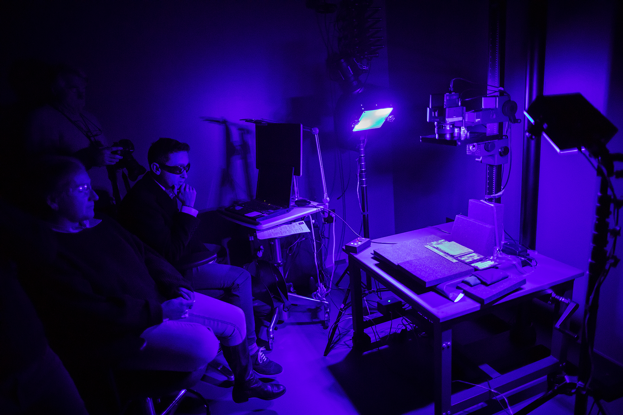 Multispectral imaging for Stains Alive research project at Penn Libraries. 