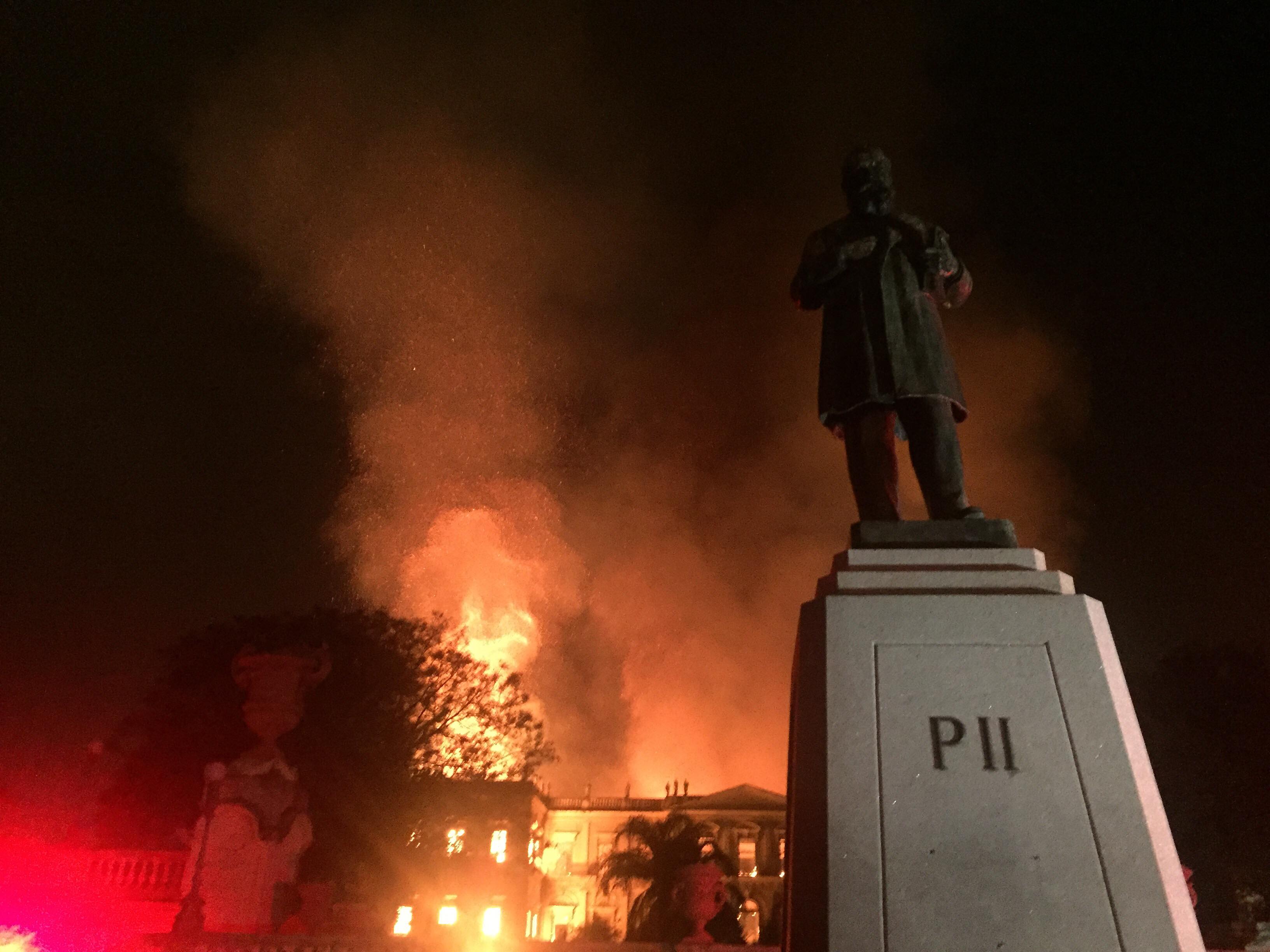 Fire at the National Museum of Brazil, in Rio de Janeiro, on September 2, 2018. Photo by Felipe Milanez