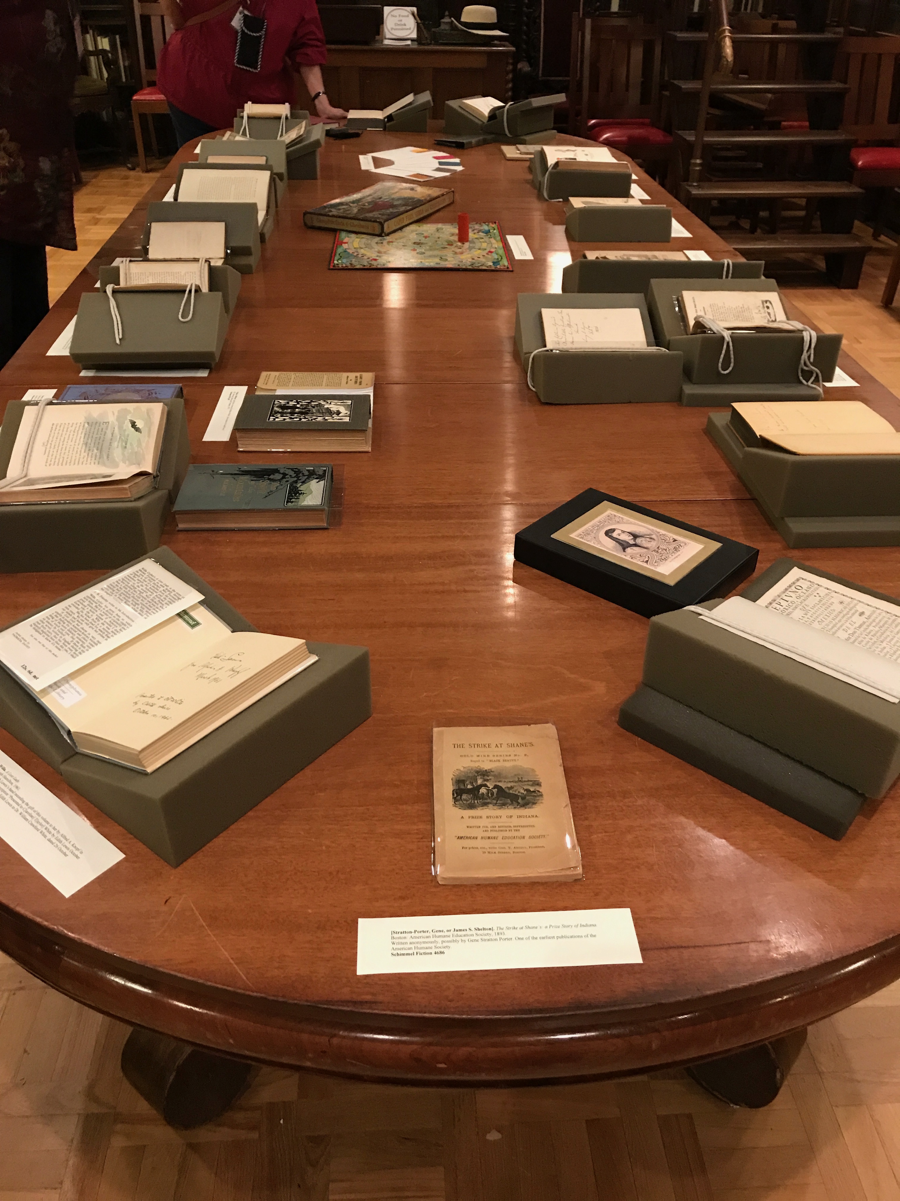 Penn-Libraries-books-donated-by-alumna-Caroline-Schimmel-selection-on-table-in-Lea-Library
