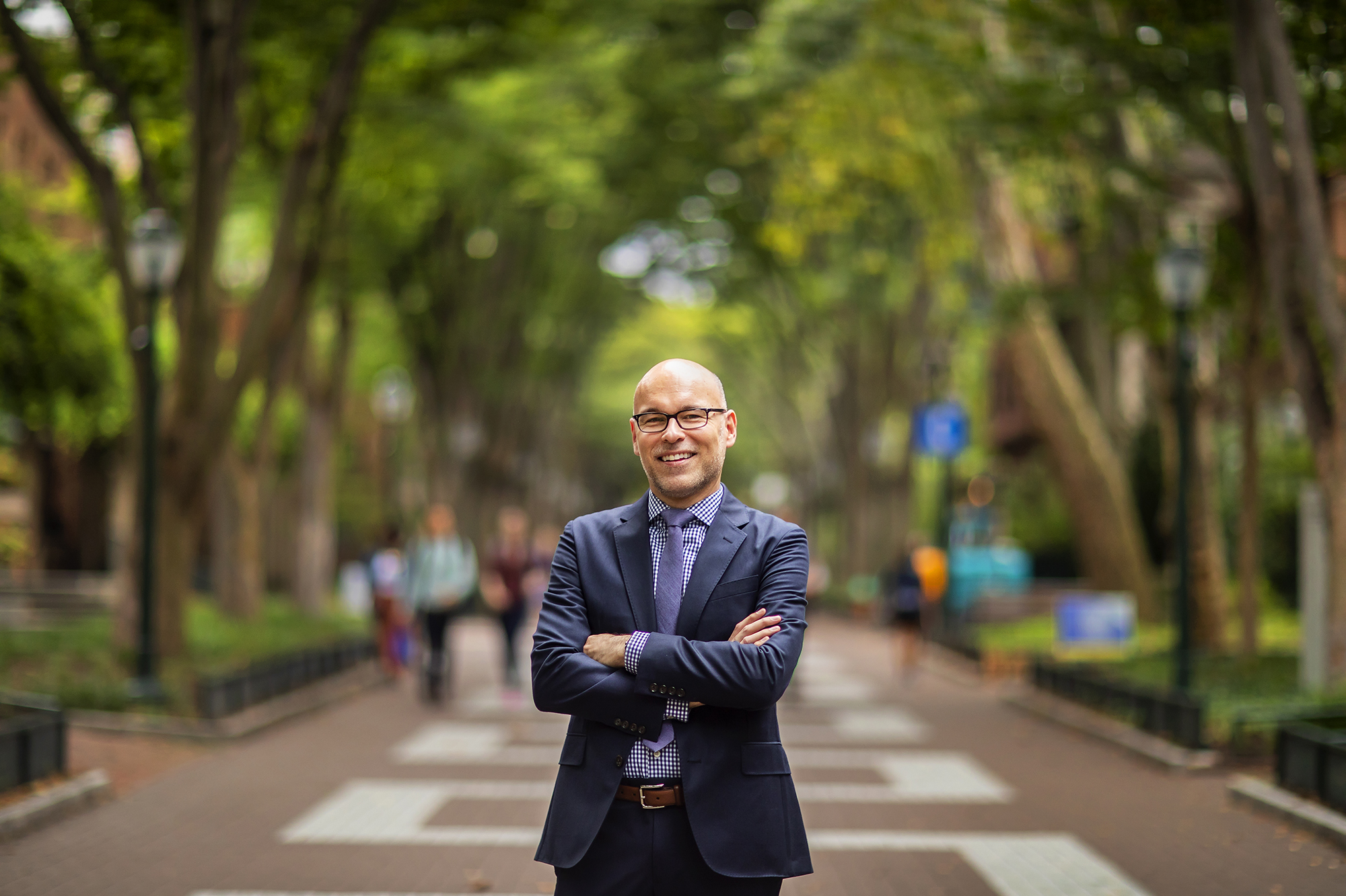 Benoit Dube, Chief Wellness Officer portrait on Locust Walk