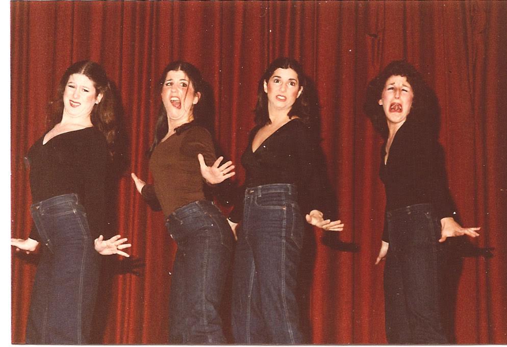 Four-female-performers-on-stage-during-the-inaugural-Bloomers-performance-in-1979.