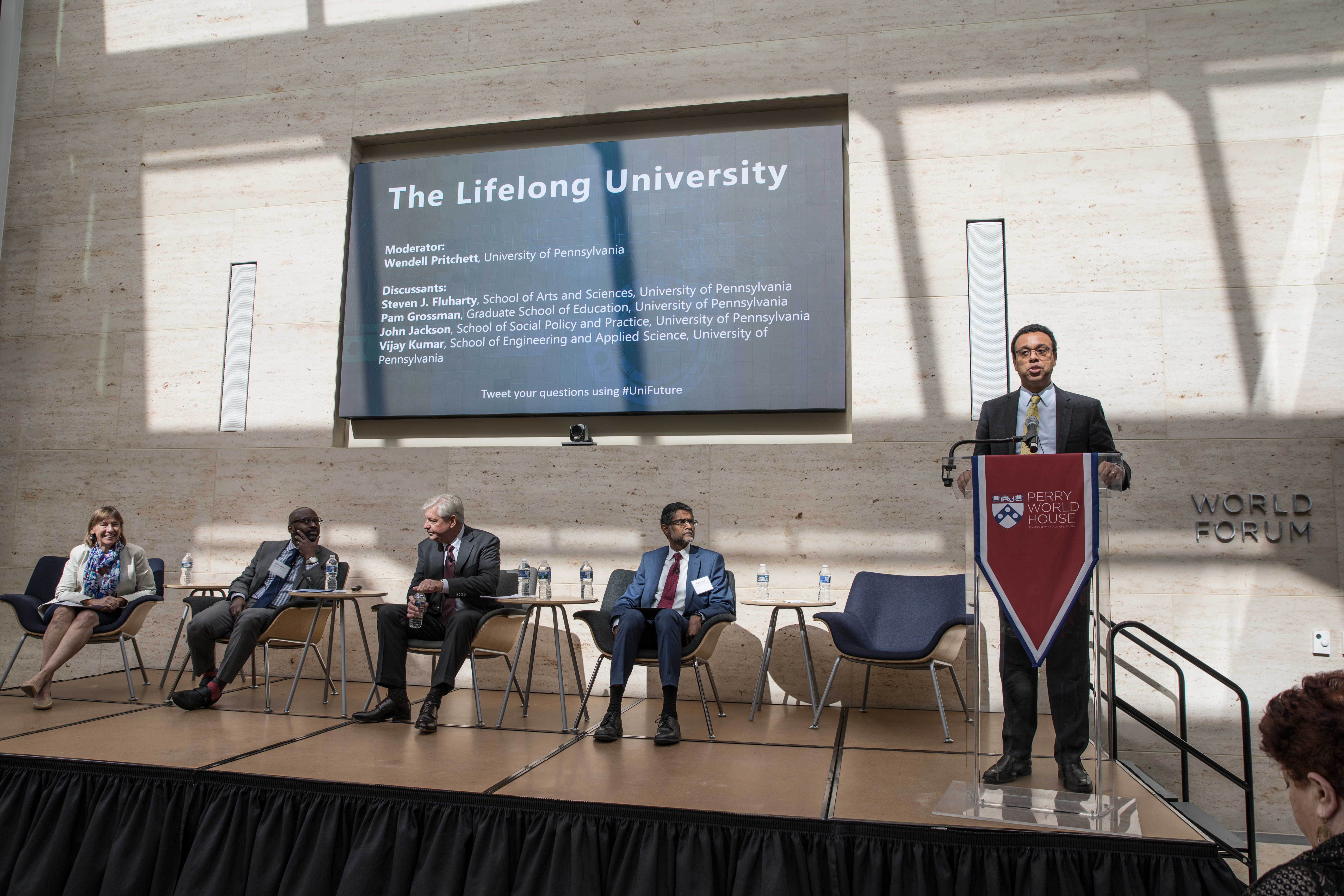 Provost Pritchett introduces the Lifelong University panel