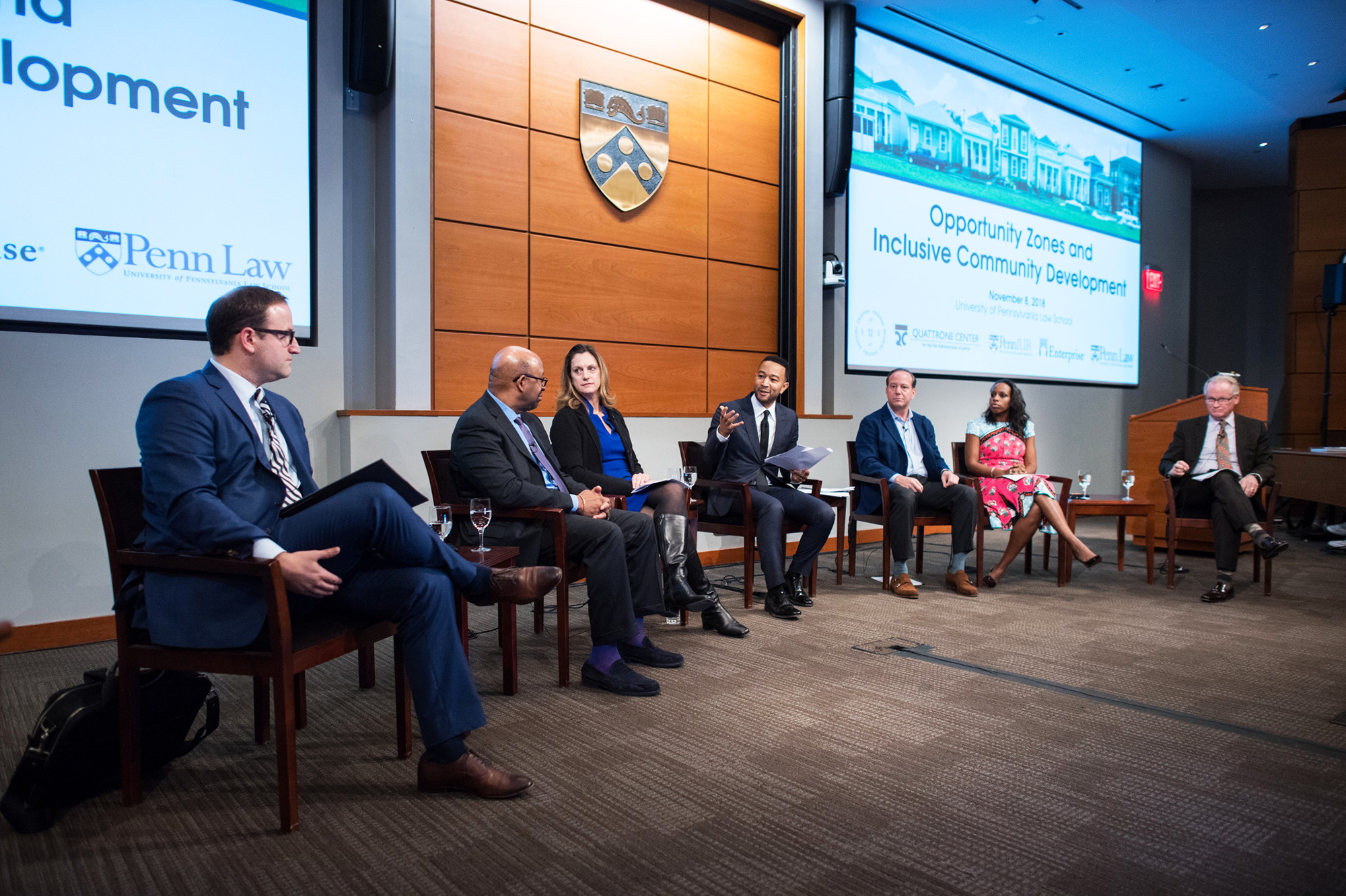 John Legend moderates a panel at Penn Law