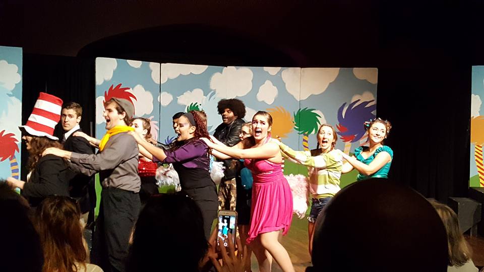 Scene from Suessical The Musical, Fall 2016, includes a conga line