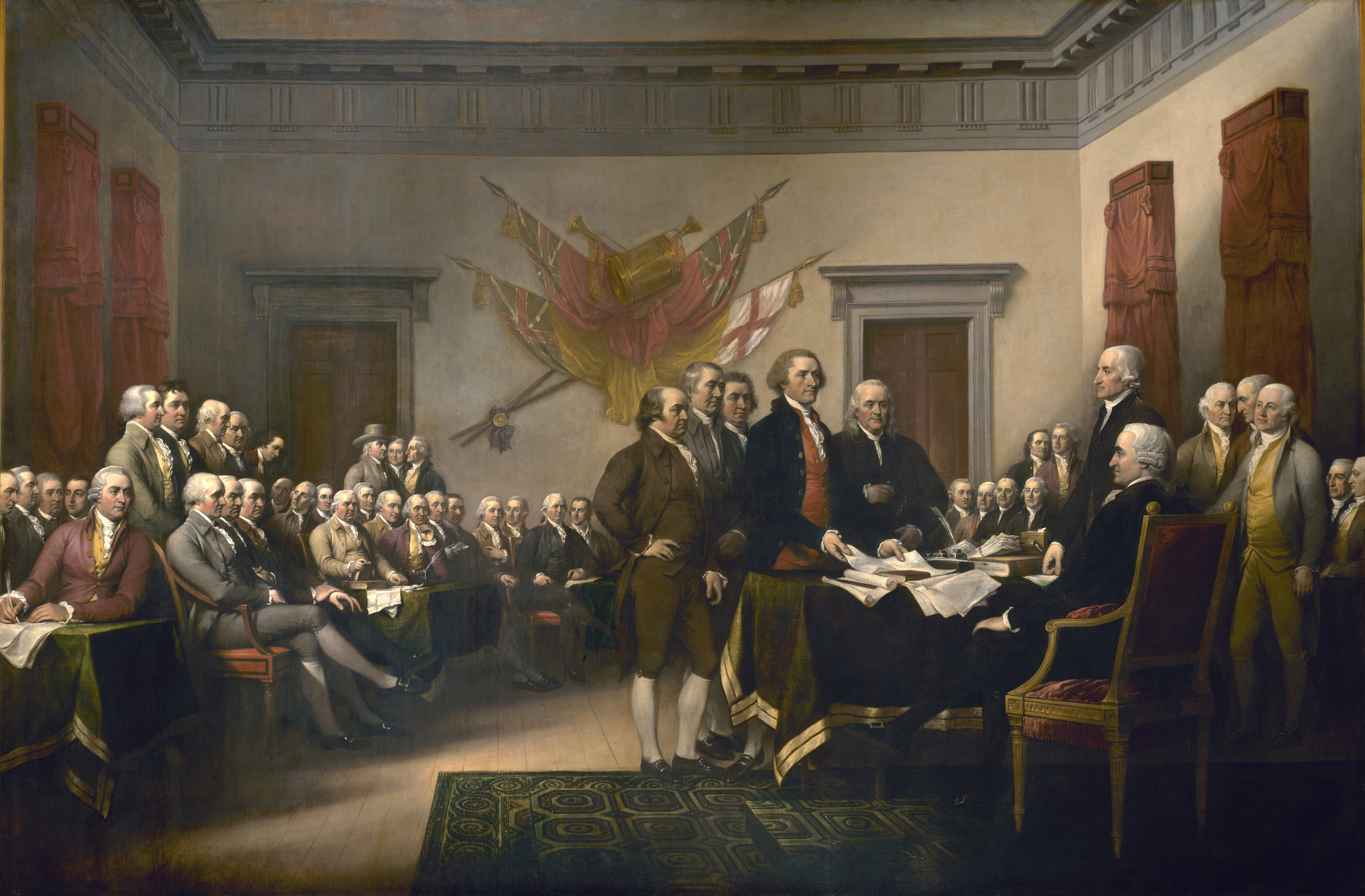 Founding fathers meeting to sign the Declaration of Independence