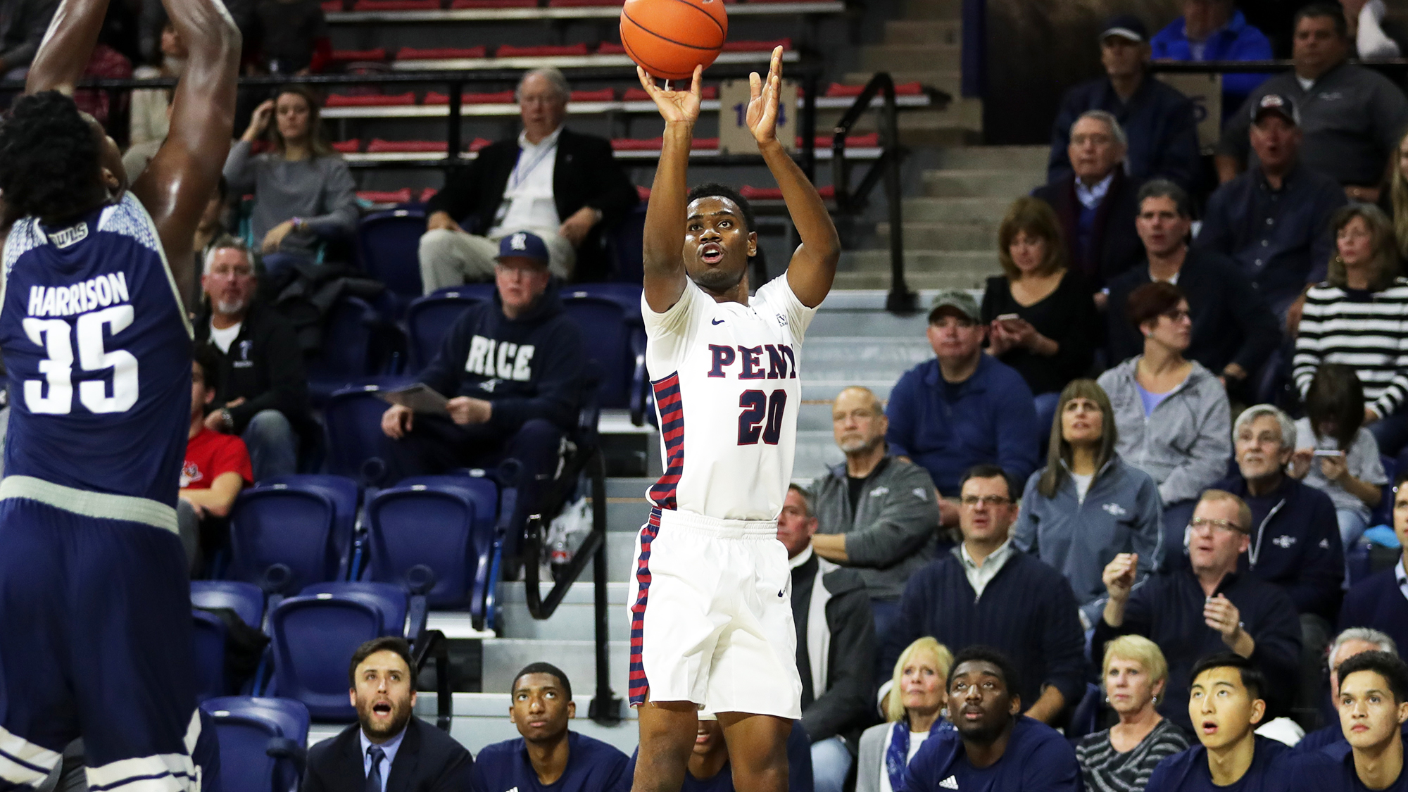 Bryce Washington shoots the basketball