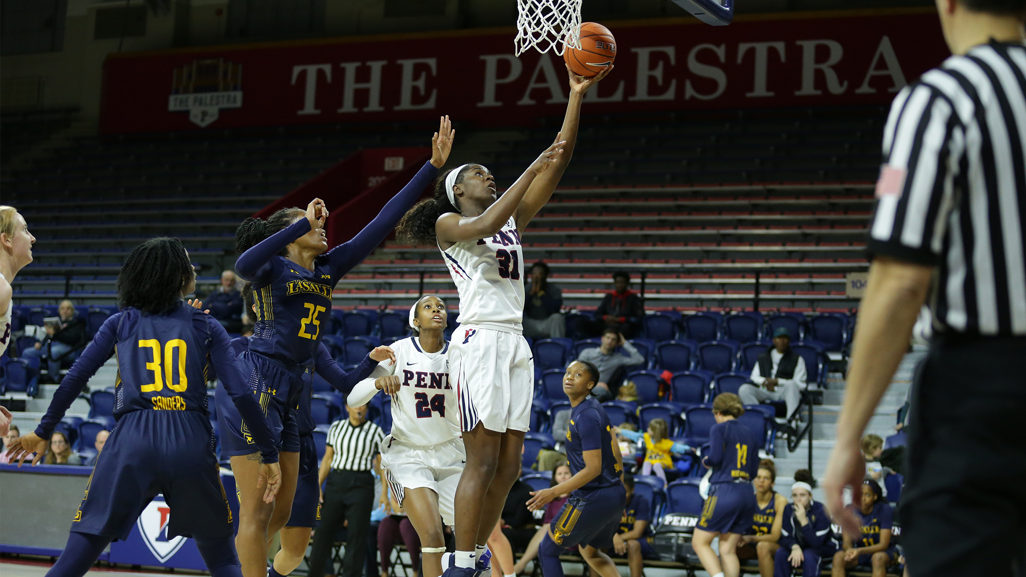 Eleah Parker shoots a layup against La Salle