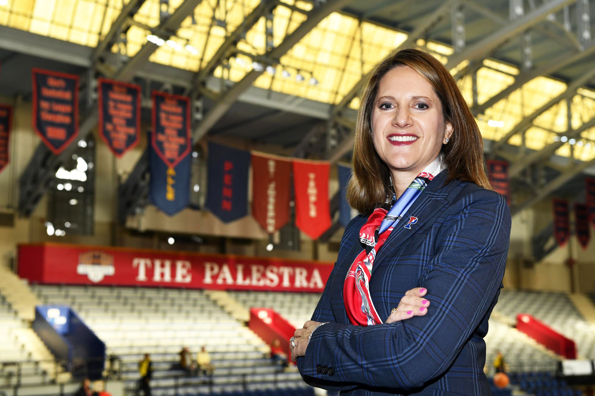 AD Grace Calhoun poses in the Palestra.