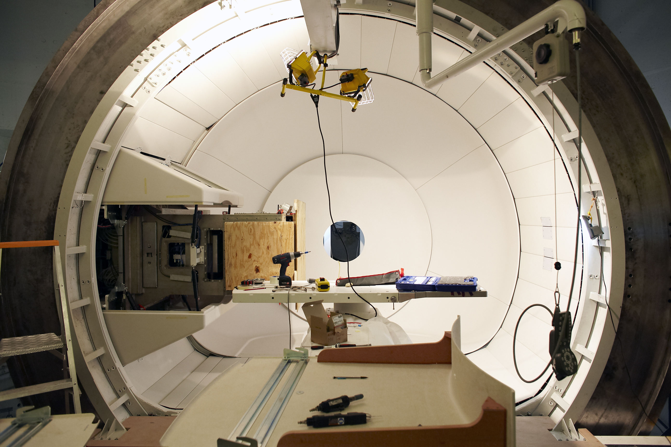 radiation therapy bay during installation