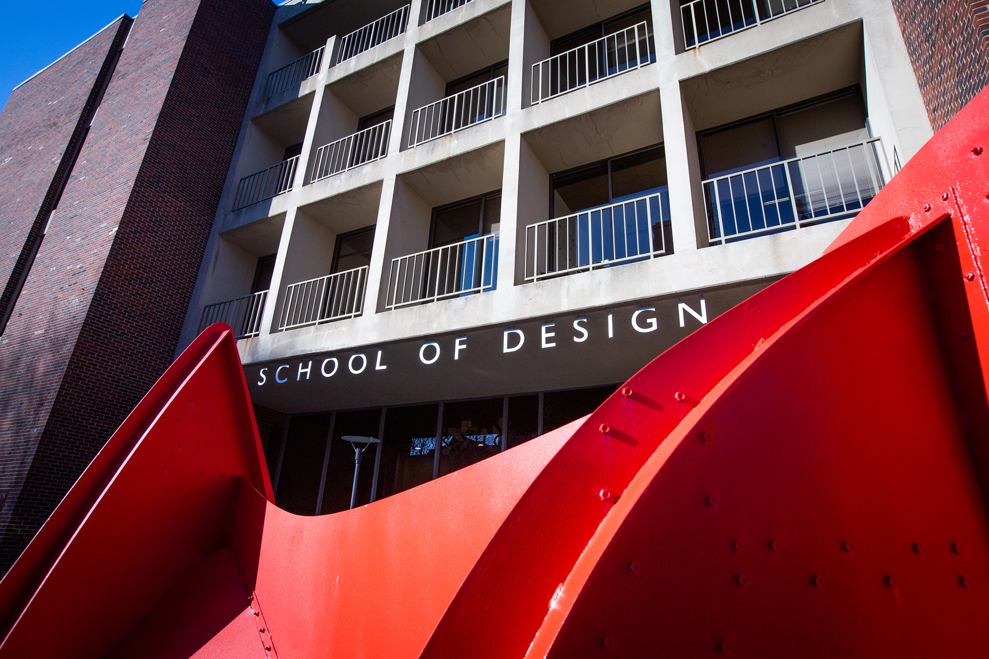 sculpture in front of penn design meyerson building