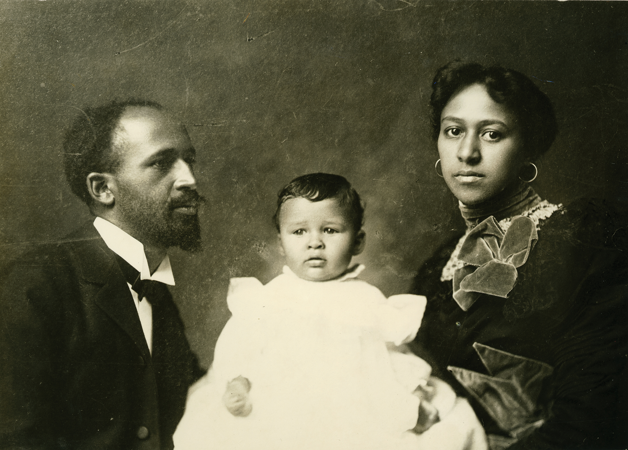 W.E.B. Du Bois, his son, and his wife.