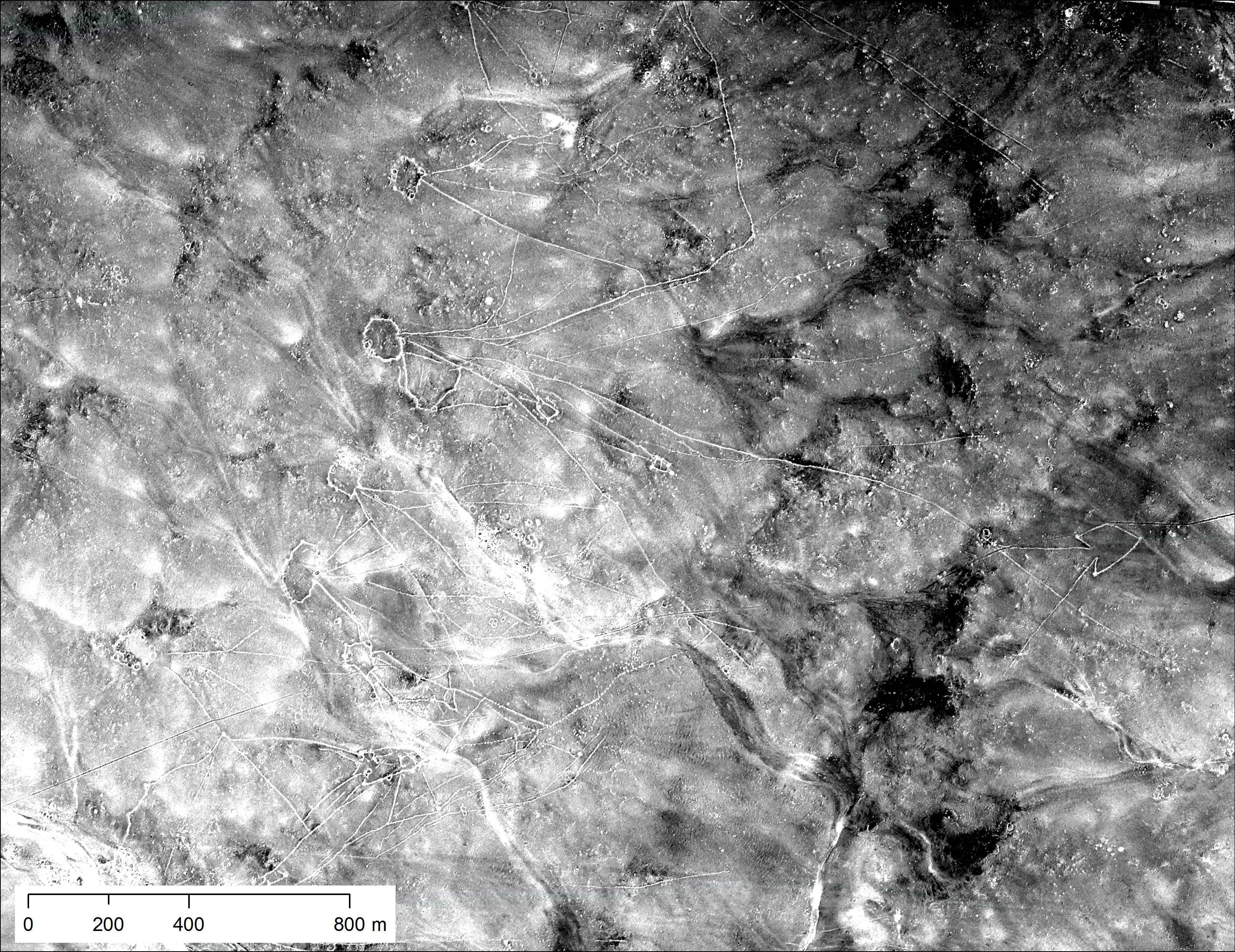 Satellite images of a desert in Jordan in the Middle East. 