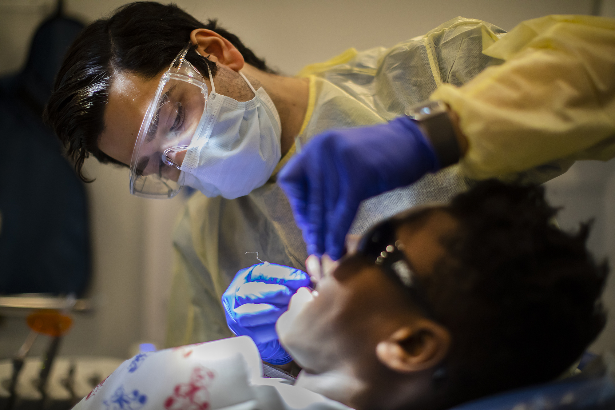 penn dental student works on patient close up