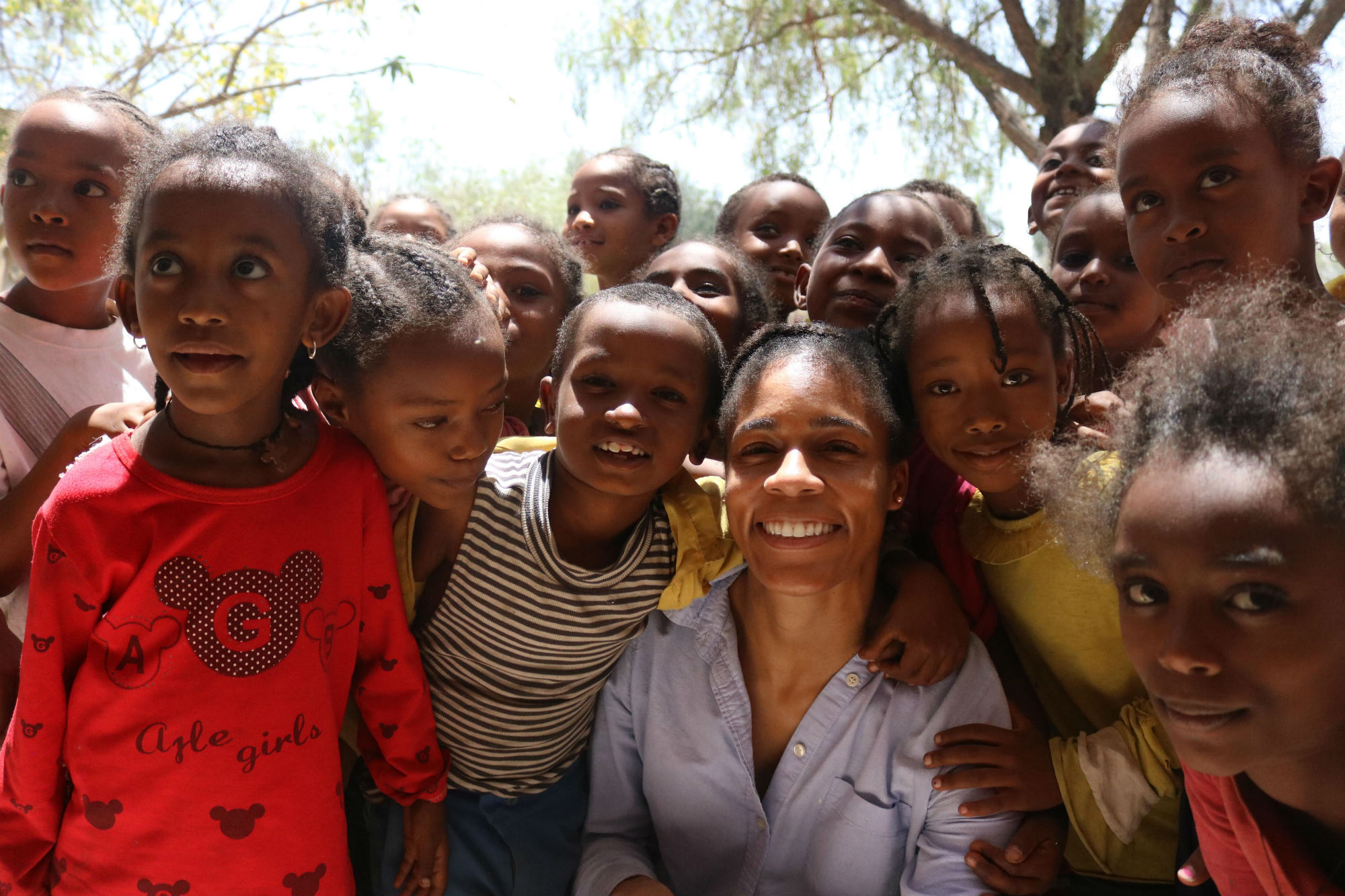 Wharton student with Ethiopian kids