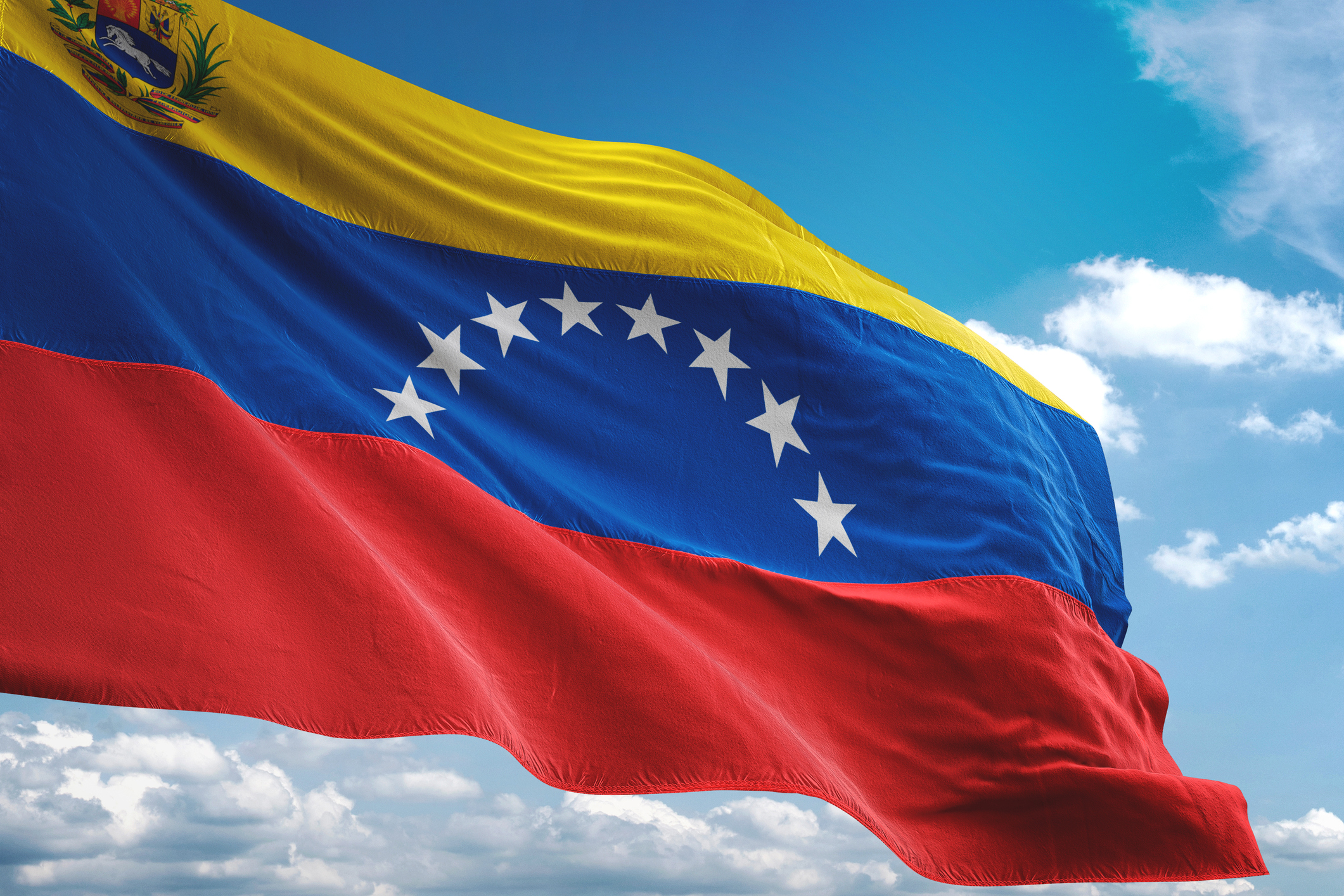 Venezuelan flag flying 