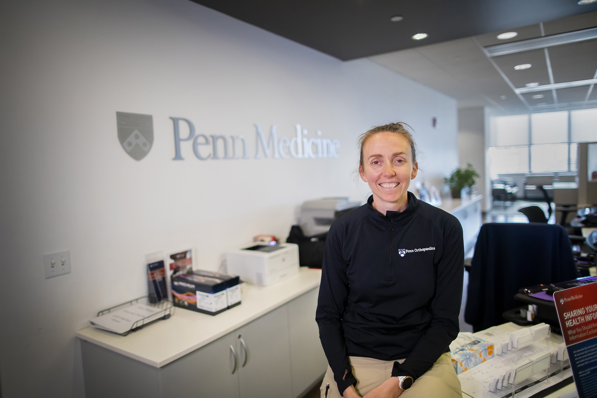 Kathryn O’Connor of the Penn Foot and Ankle Treatment Team poses at Penn Medicine University City.