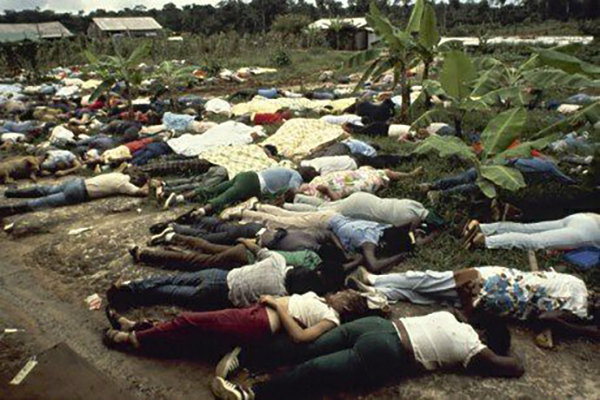 bodies lying in the jungle of Guyana after mass suicide at Jonestown