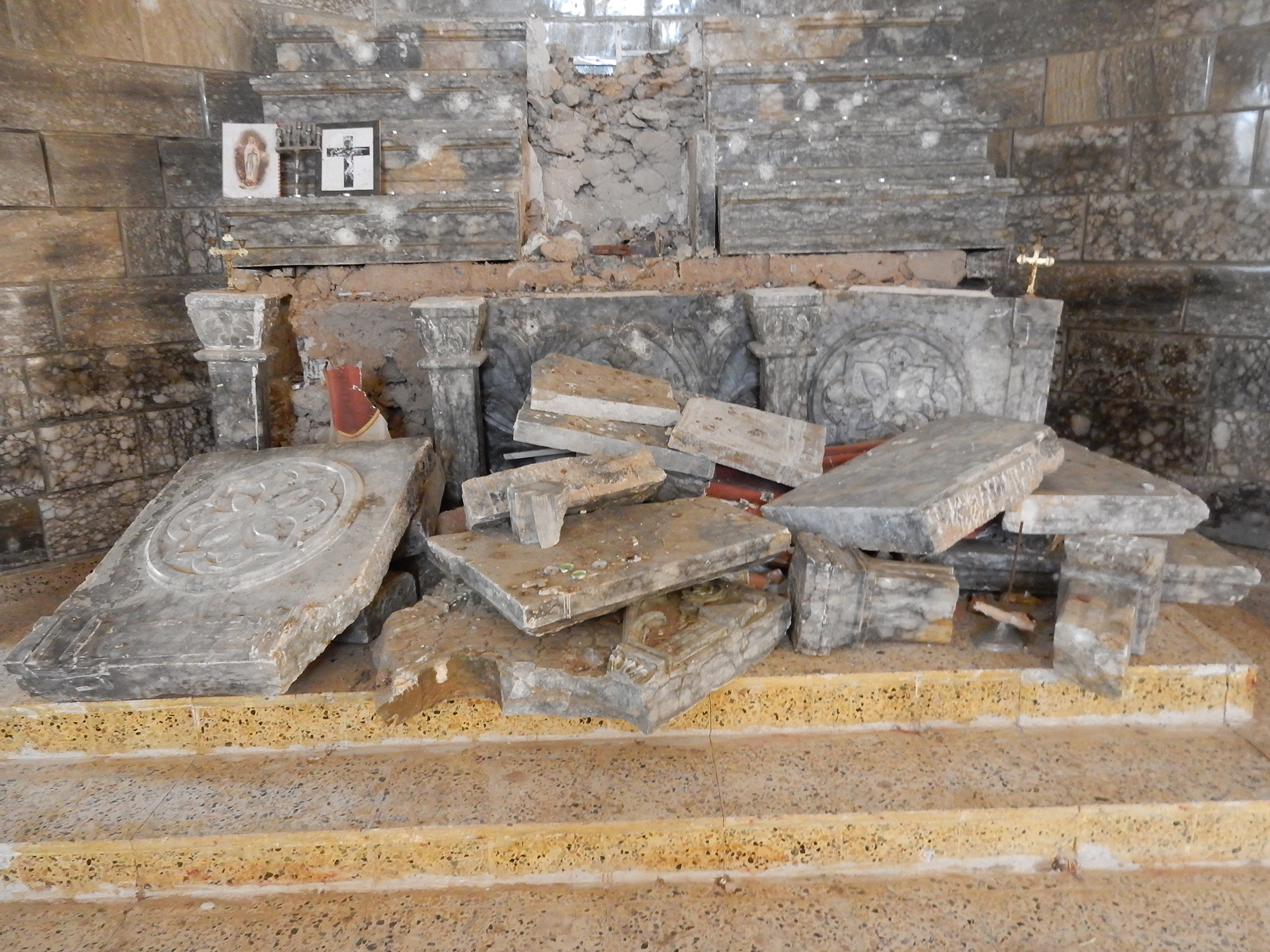 church tablets that have been destroyed