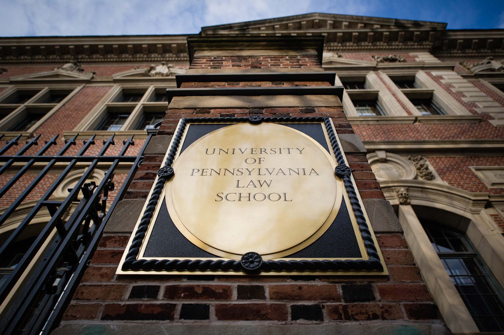 University of Pennsylvania Law School plaque on facade of Penn Law building