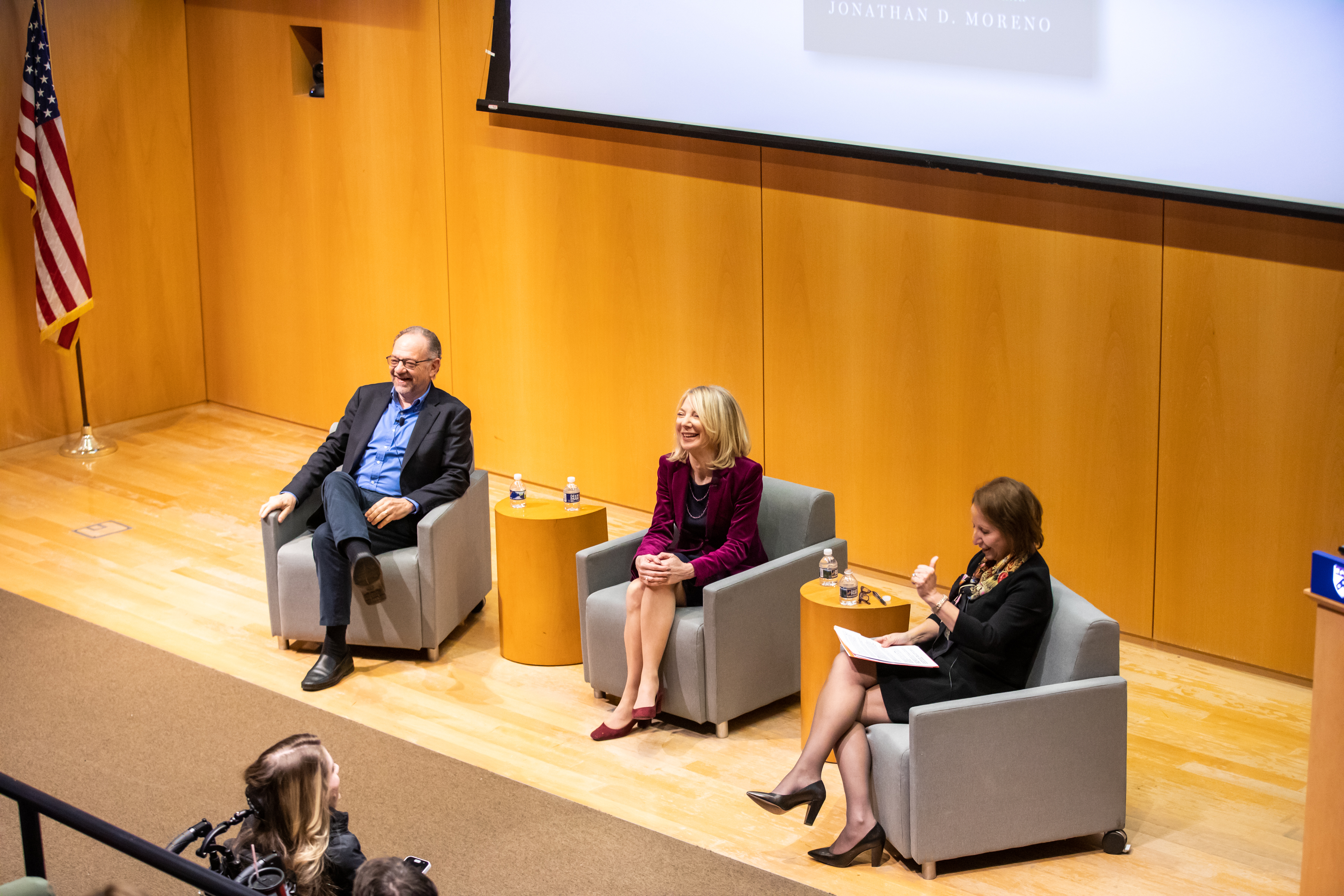 Moreno, Gutmann, Villarruel on stage