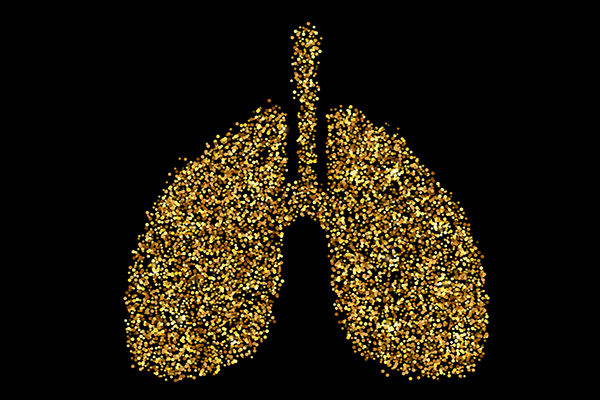 illustration of lungs as a symbol of cystic fibrosis research