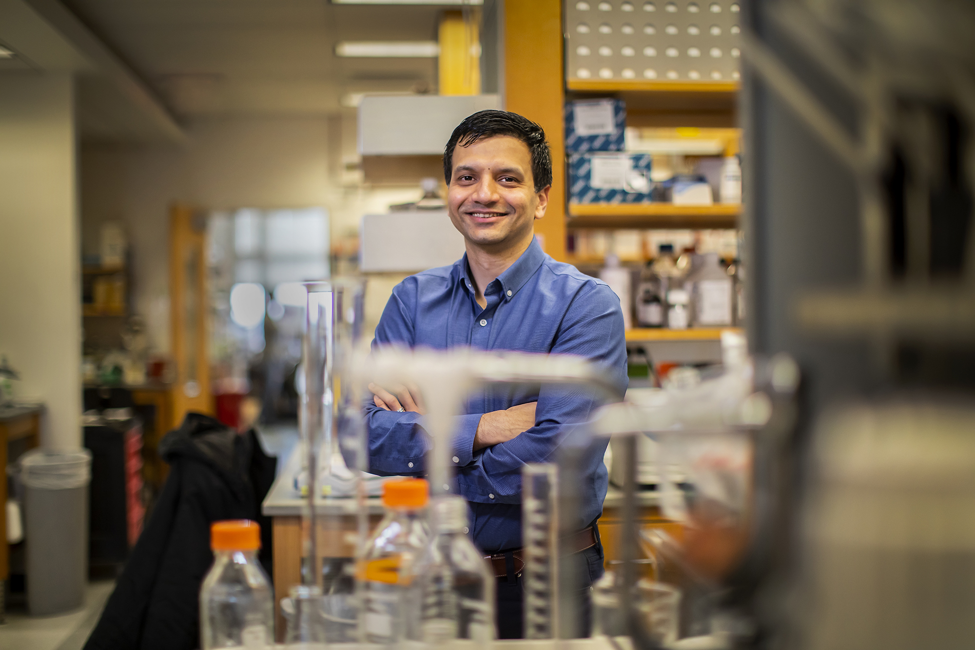 Picture of Doctor Vikram Paralkar in his lab.