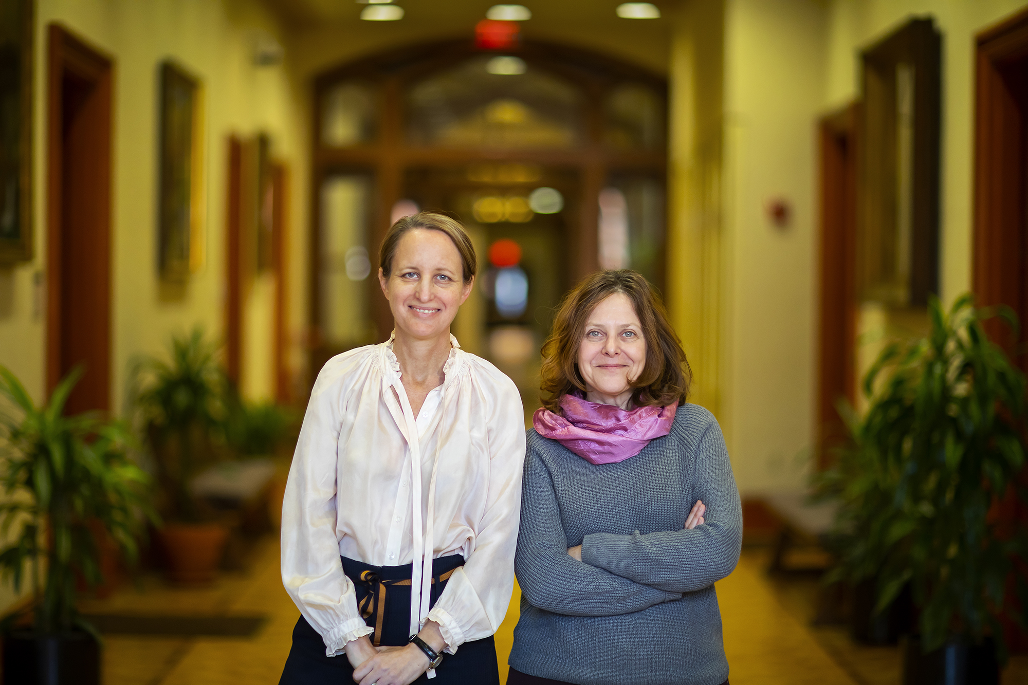 Sophie Rosenfeld and Sigal Ben-Porath in College Hall