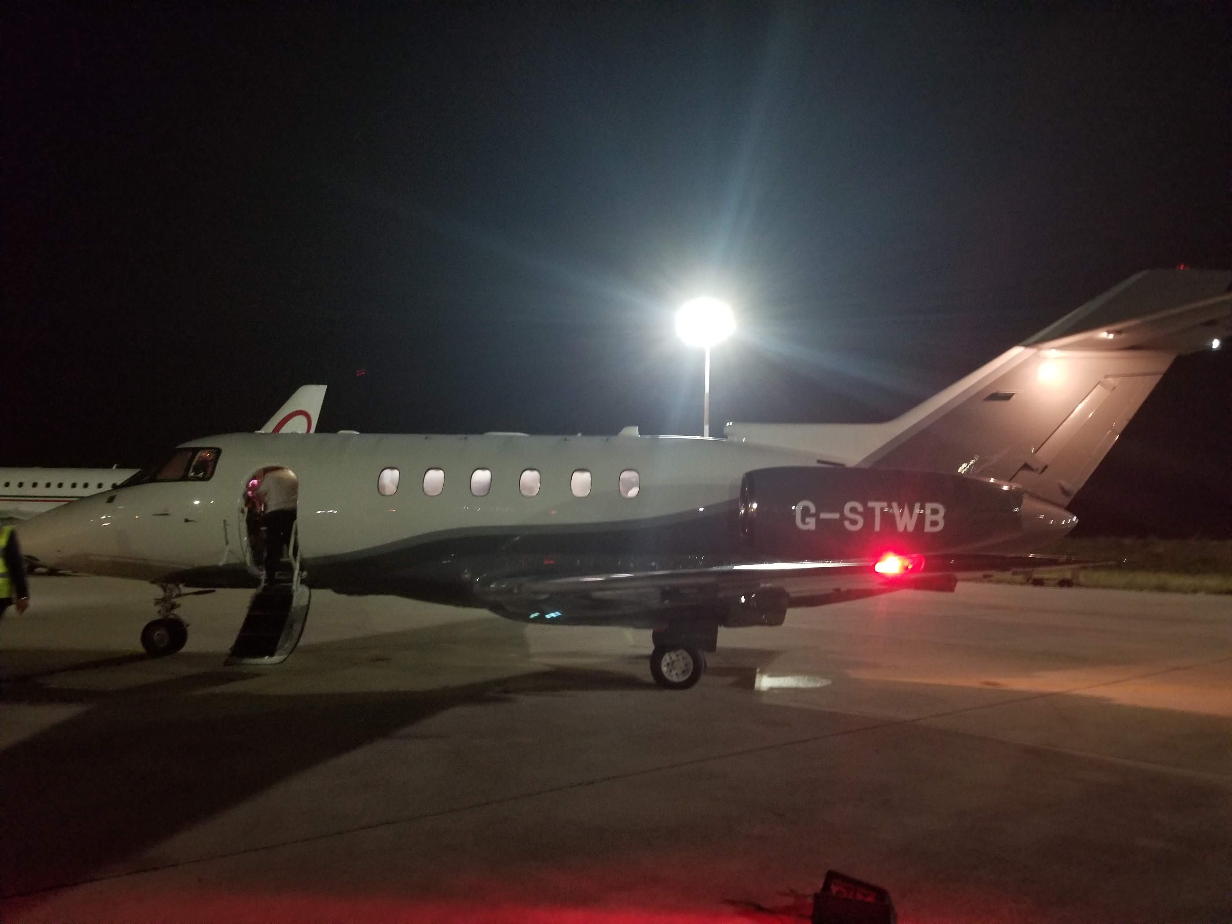 Small aircraft sits on tarmac in Casablanca.