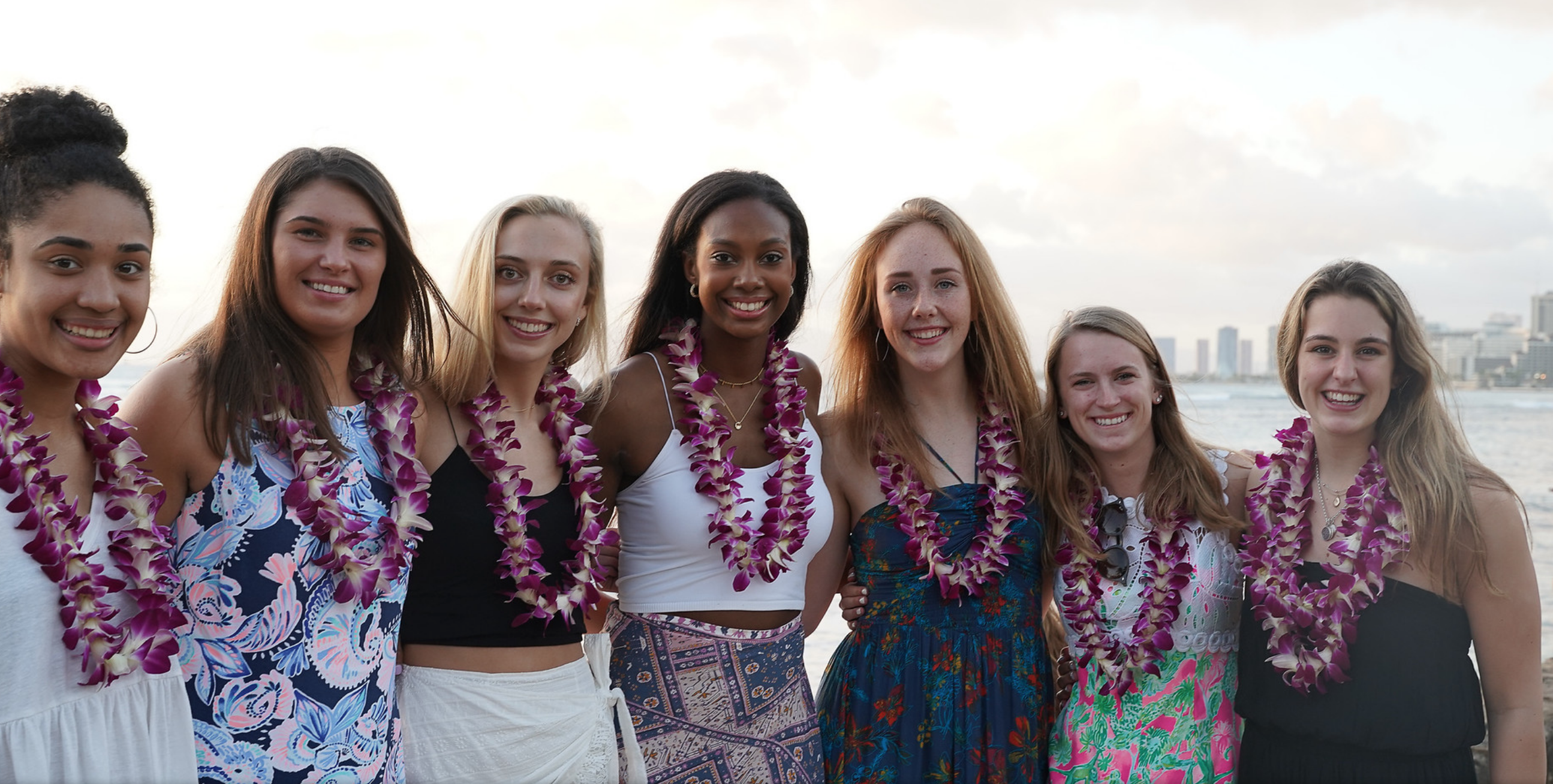 In Hawaii, Liz Satter poses with some of her teammates.