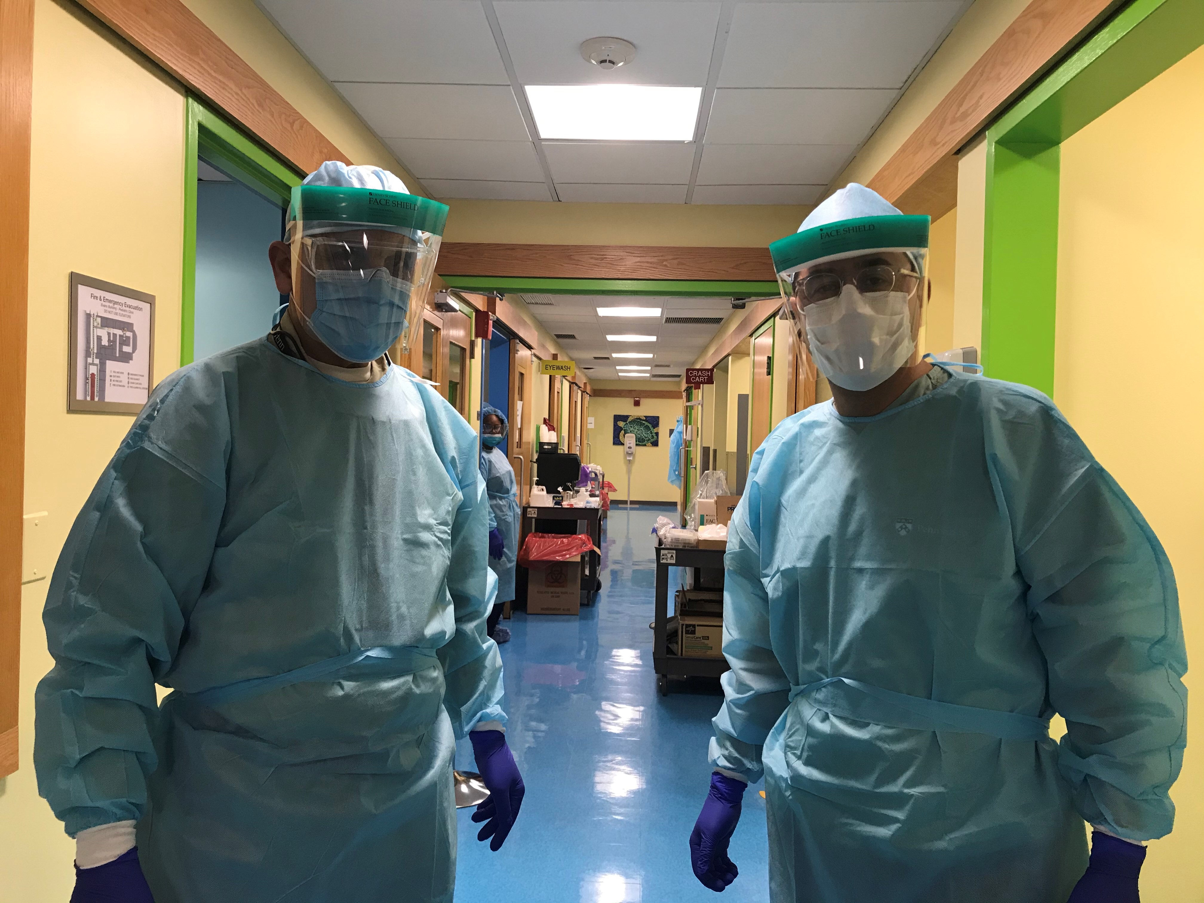 Dentists in protective equipment