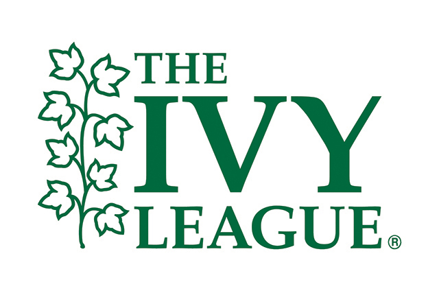 The logo of the Ivy League with Ivy flowers to the left and The Ivy League to the right.