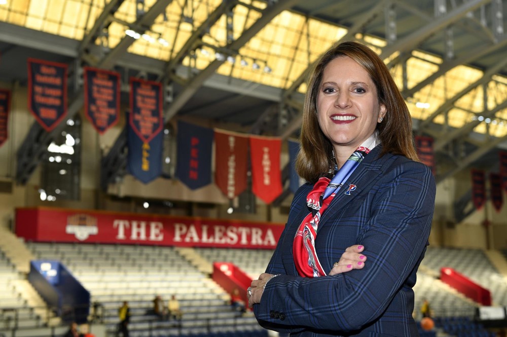M. Grace Calhoun poses in the Palestra.