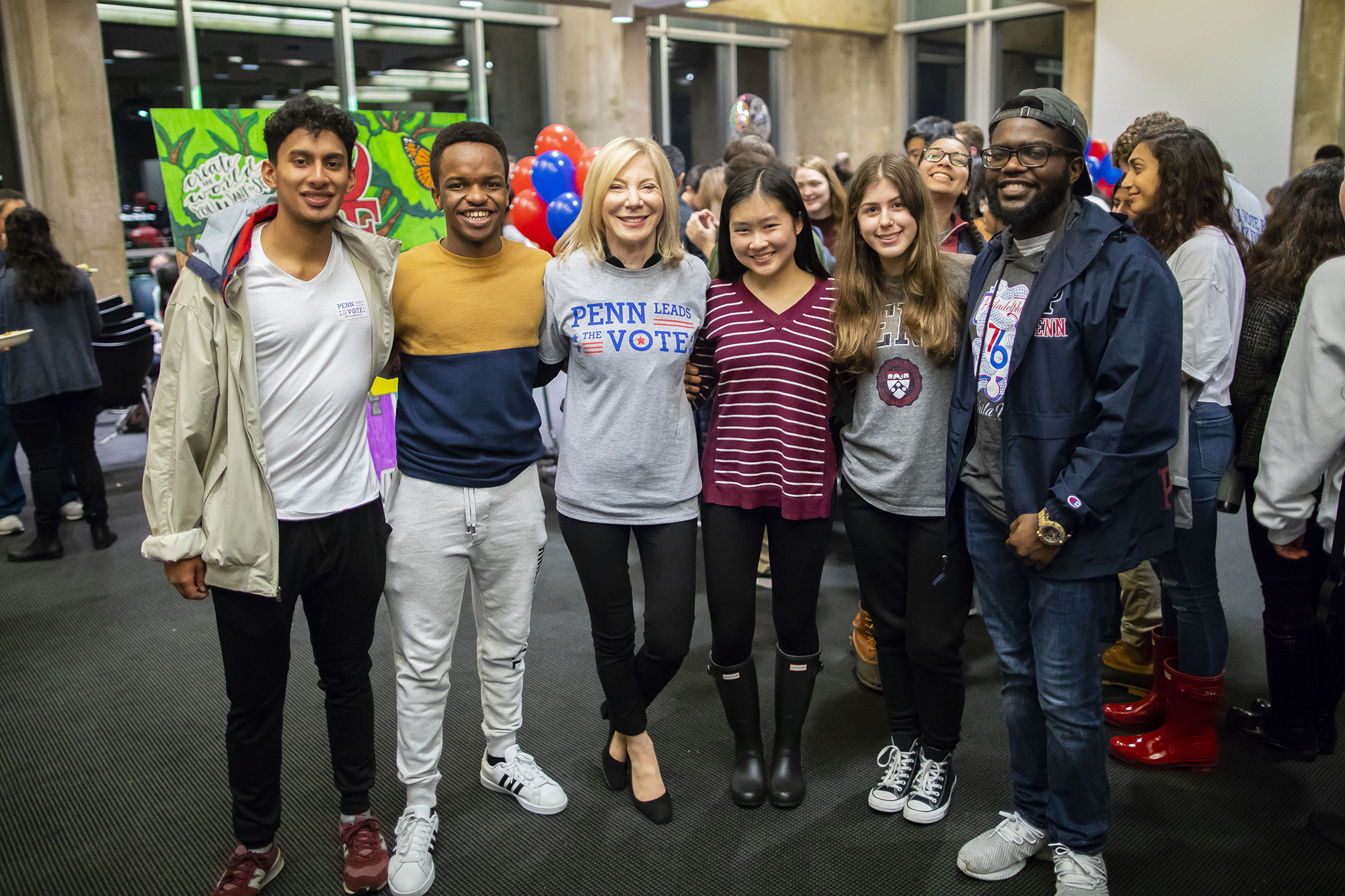 amy gutmann penn president with students