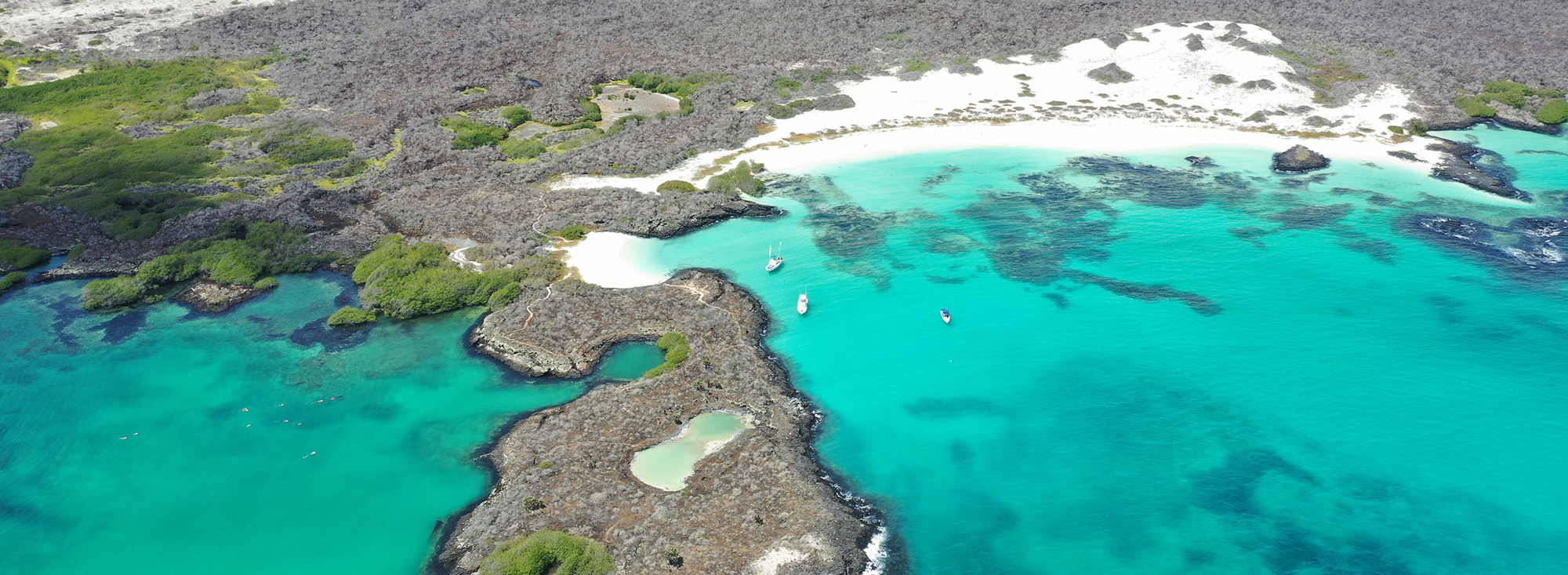 wide aerial of galapagos