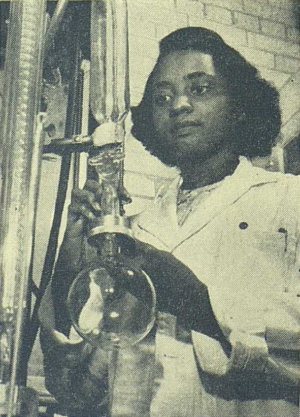 A woman with a scientific instrument