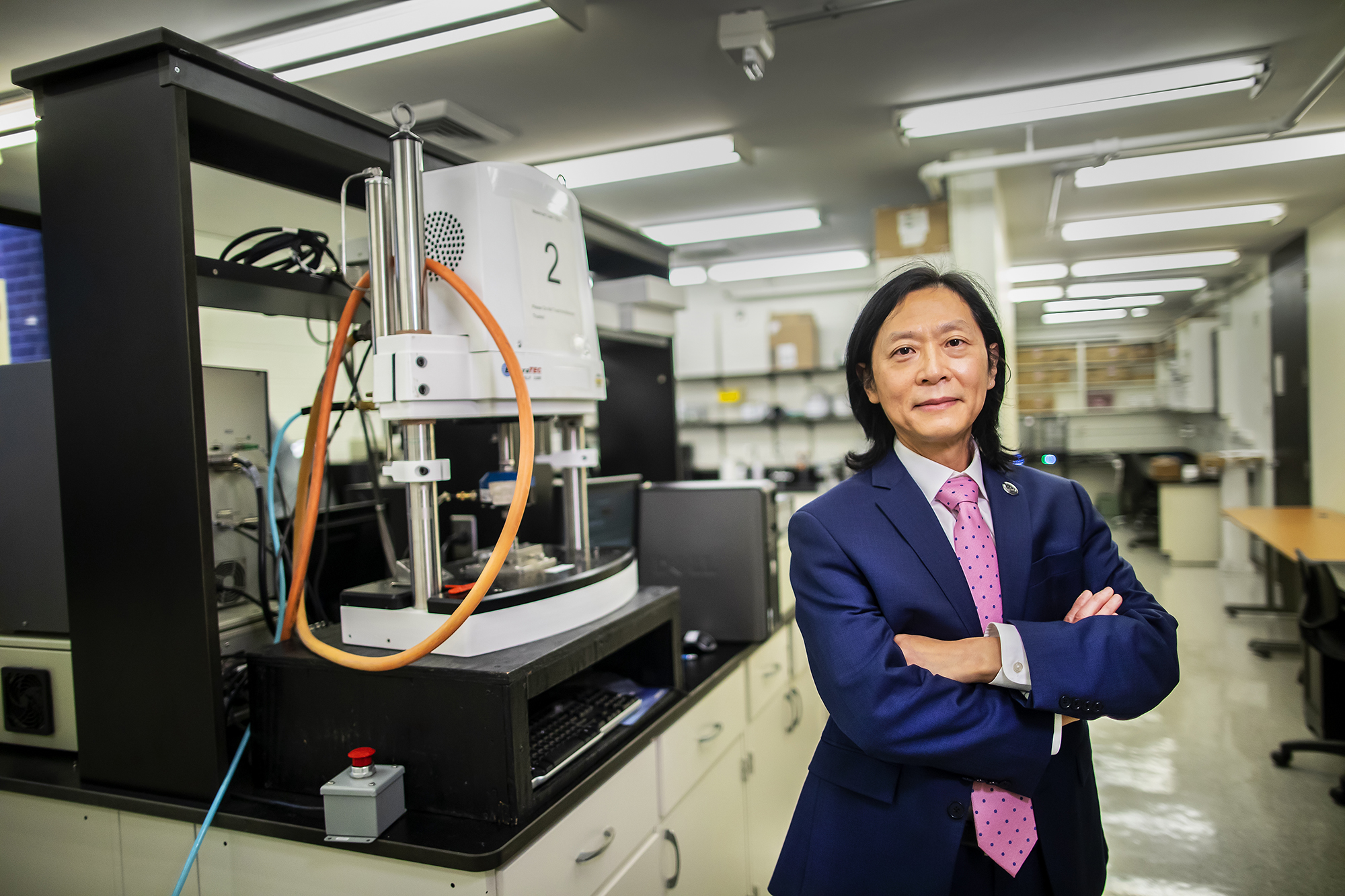 Scientist Yu Zhang in his lab