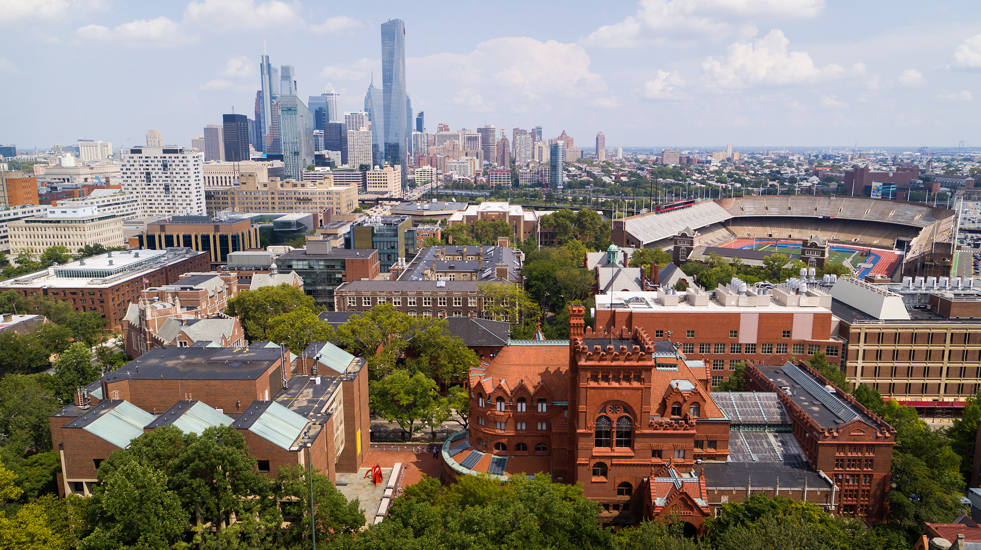 Arial view of Penn campus